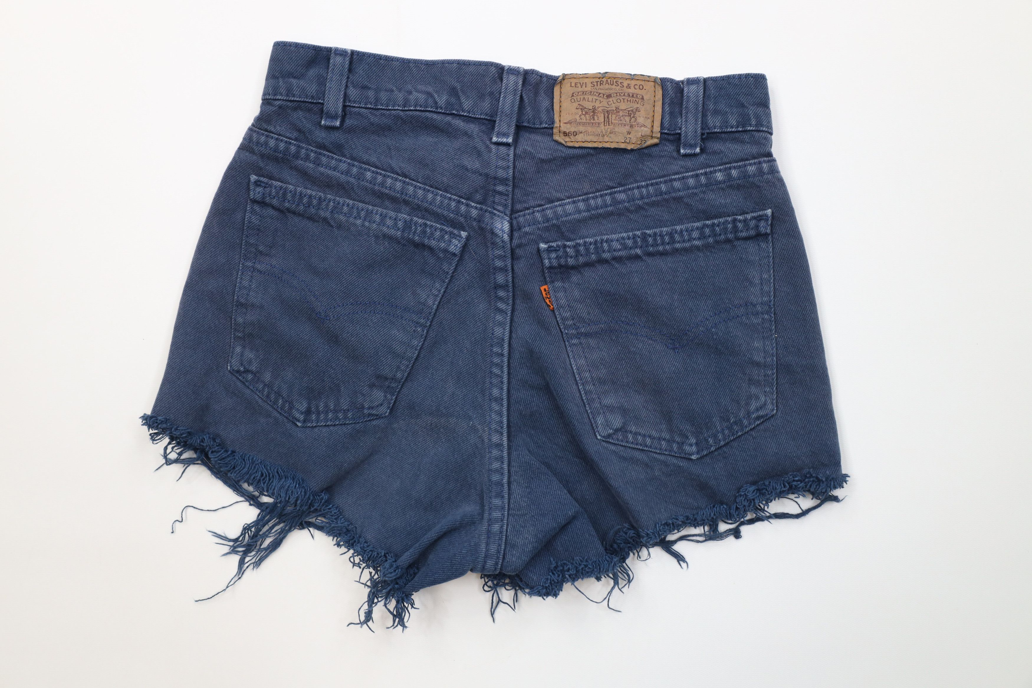 Levi's Vintage 90s Levis 560 Orange Tab Cut Off Denim Shorts USA Size 27" / US 4 / IT 40 - 7 Thumbnail