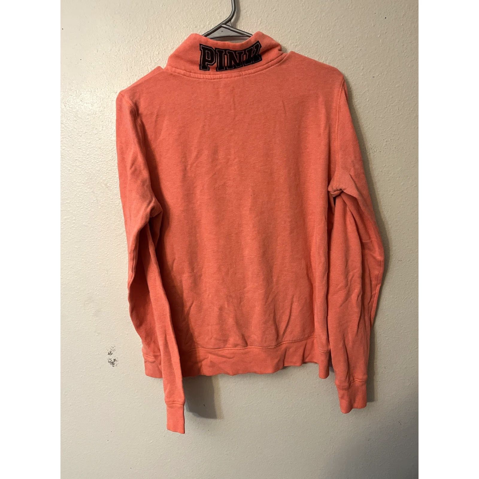 Pinko PINK Victoria's Secret Sweatshirt Women Medium Logo 1/4 Zip Pink Neon Mock Neck Pullover Fleece Cotton Blend Size M / US 6-8 / IT 42-44 - 2 Thumbnail