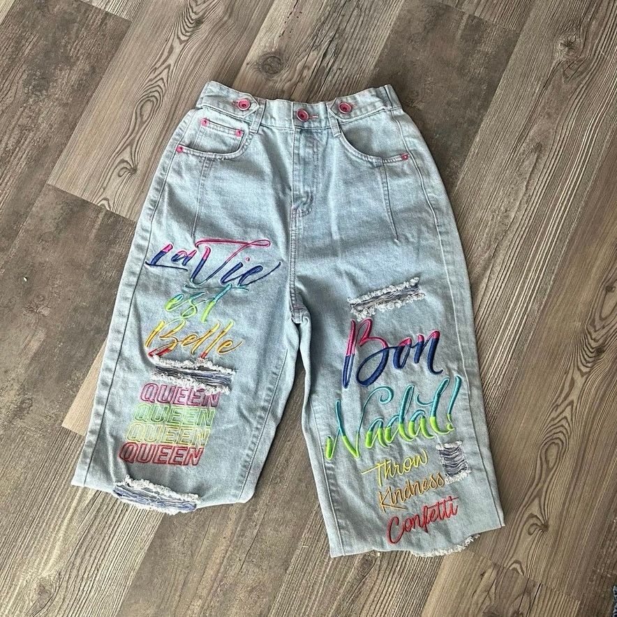 Other rainbow embroidered light blue jeans from japan Size 26" / US 2 / IT 38 - 1 Thumbnail