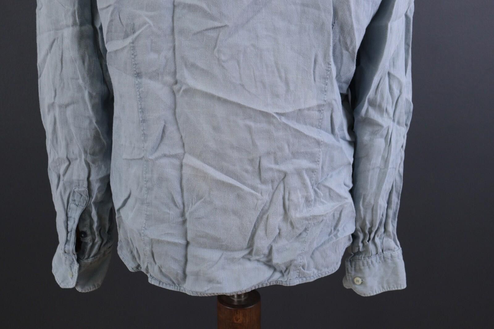 Napapijri Napapijri Slim Linen Blue Button Down Shirt Size XL Size US XL / EU 56 / 4 - 8 Thumbnail