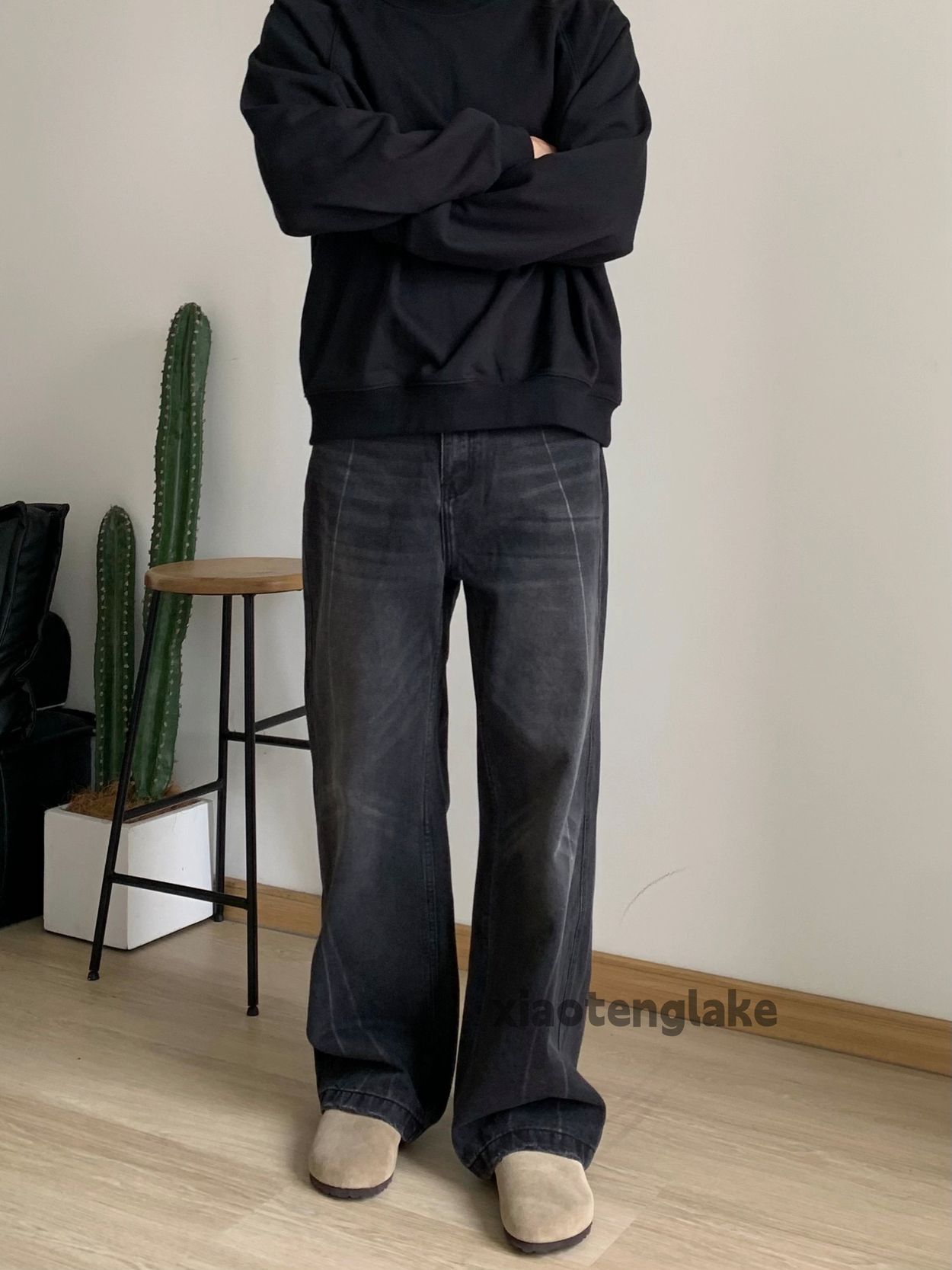 Jean Unisex washed faded cleanfit yuppie y2k hiphop pants Size US 28 / EU 44 - 2 Thumbnail