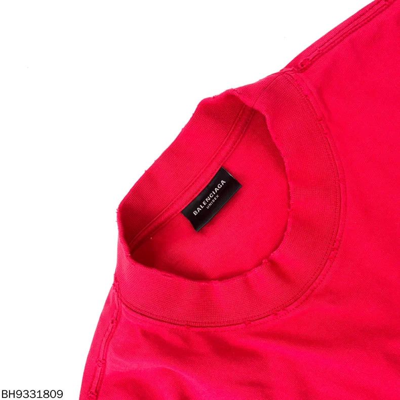 Balenciaga Solid Color Cotton Printed Short Sleeve