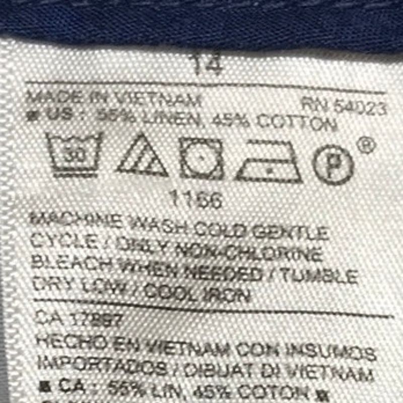 Old Navy Old Navy Dark Blue Linen Blend Mid Rise Hot Shorts 14 Size 36" / US 14 / IT 50 - 6 Thumbnail