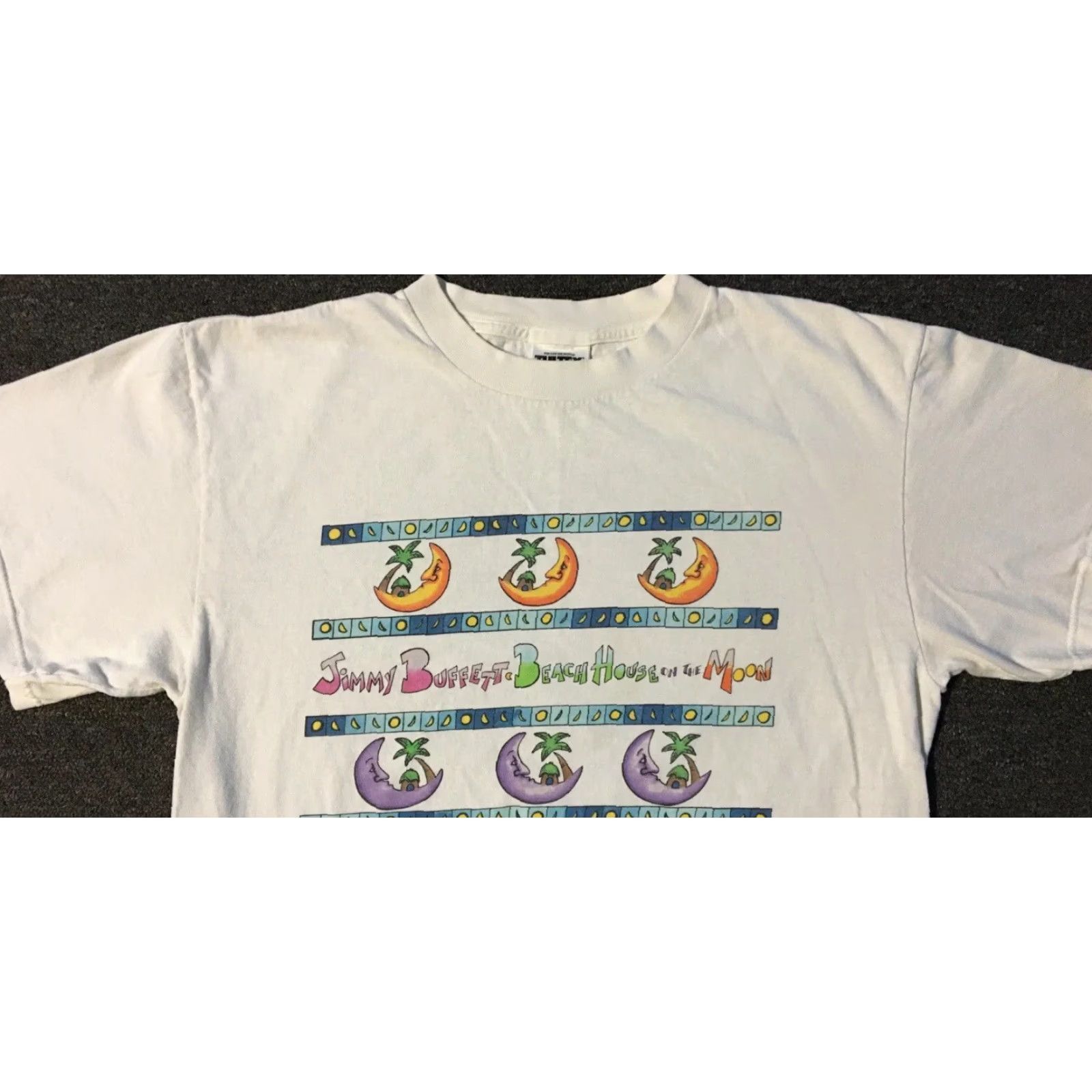 Vintage VINTAGE Jimmy Buffett Beach House On The Moon Faded Tour Shirt L Surf Rock Band Shirt Size US L / EU 52-54 / 3 - 7 Thumbnail