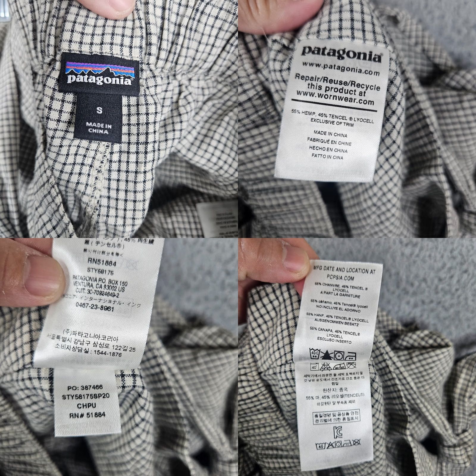 Patagonia Patagonia Womens blue-gray plaid mini tie front short S Size Size 28" / US 6 / IT 42 - 8 Thumbnail
