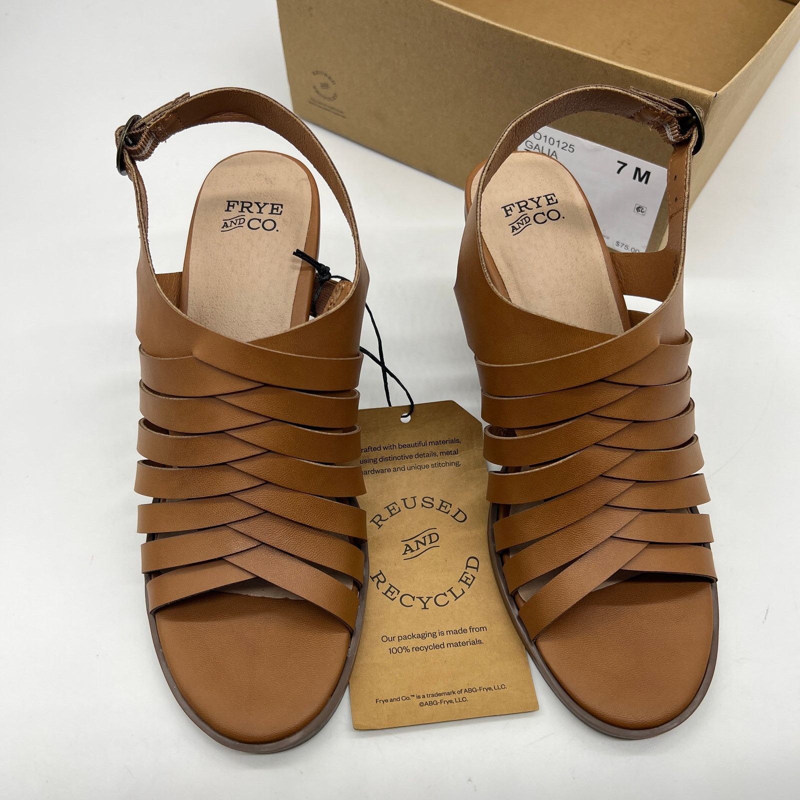 Other Frye and Co. Womens Galia Heeled Sandals Brown Tan Size 7M Size US 7 / IT 37 - 2 Thumbnail