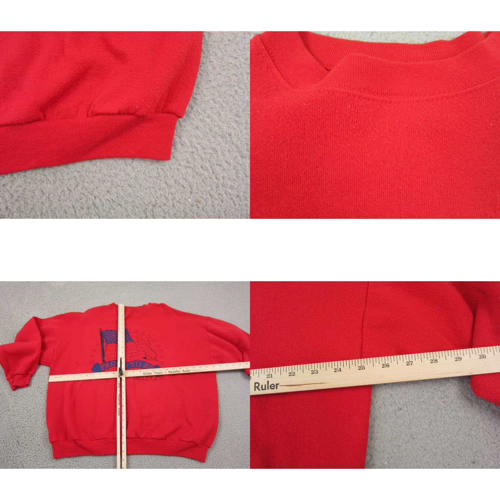 Tultex VINTAGE Tultex Sweatshirt Adult XL Red Proud to be American Mens 80s Size US XL / EU 56 / 4 - 8 Thumbnail