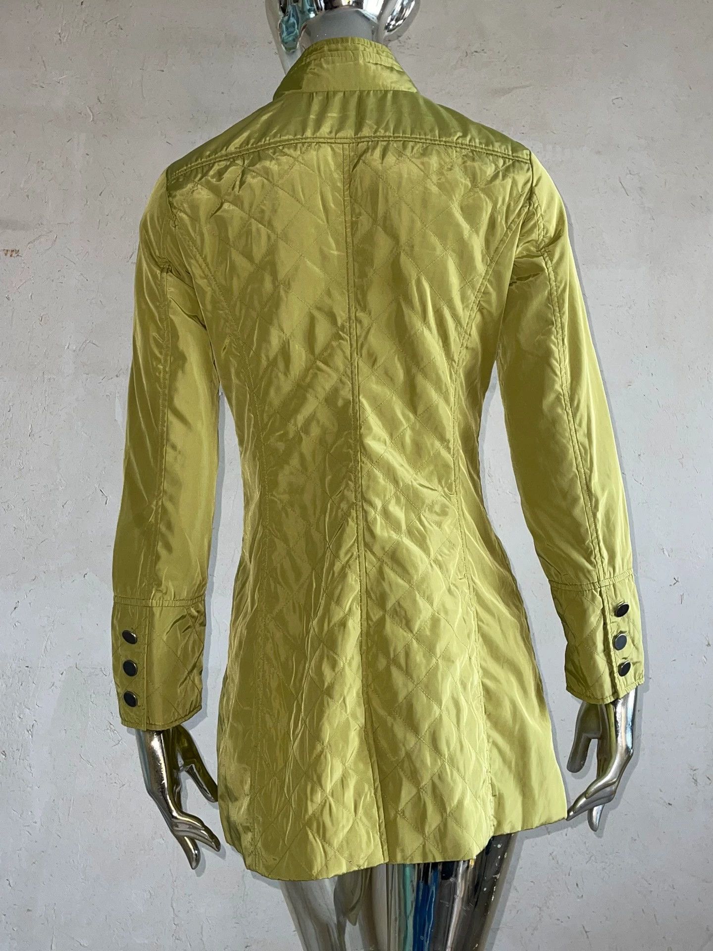 Prada Prada lime green shiny slim thin down stand collar jacket 40 Size S / US 4 / IT 40 - 4 Thumbnail