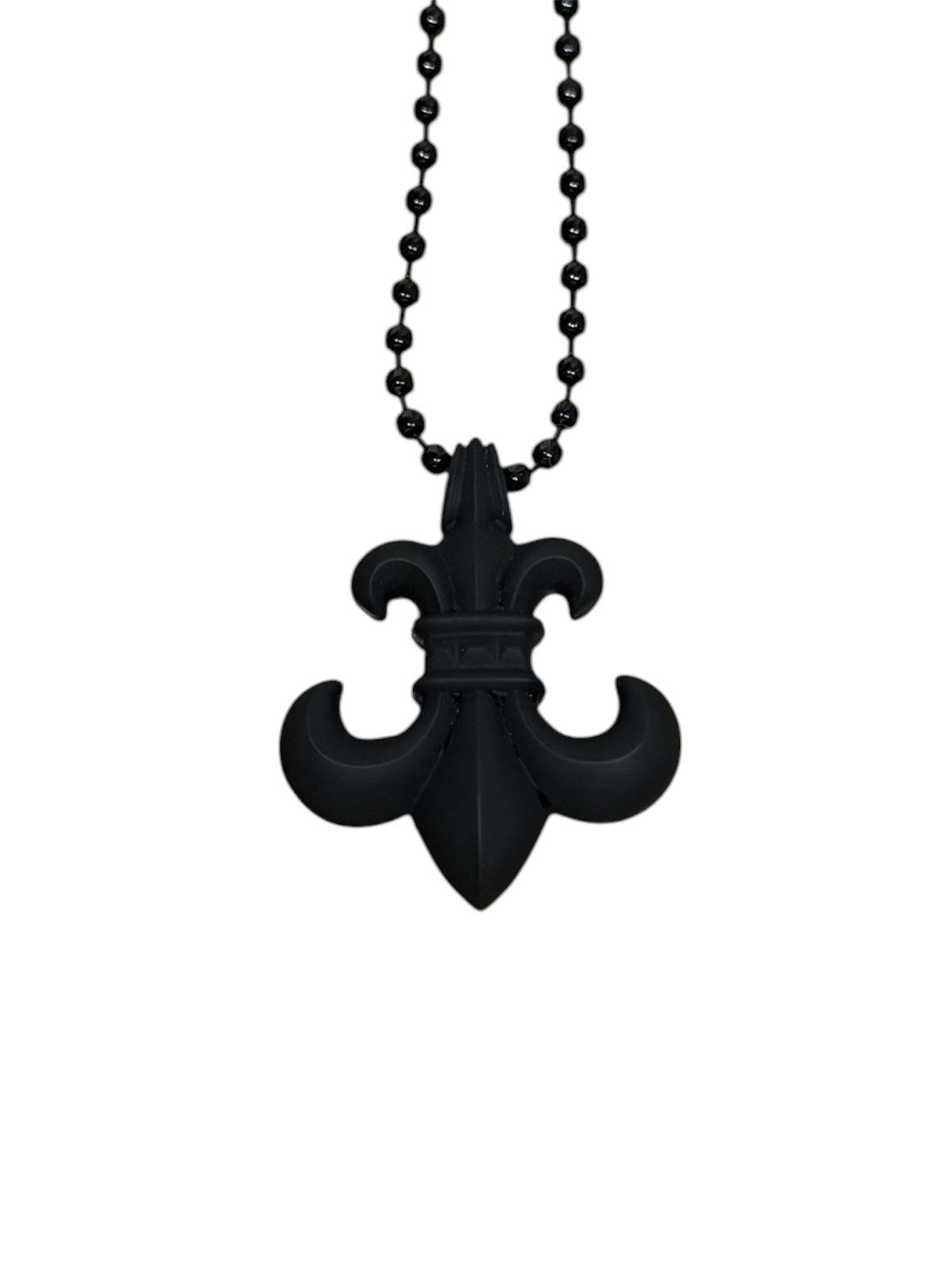 Chrome Hearts Chrome Hearts Silicone Black Fleur De Lis Necklace Size ONE SIZE - 1 Thumbnail