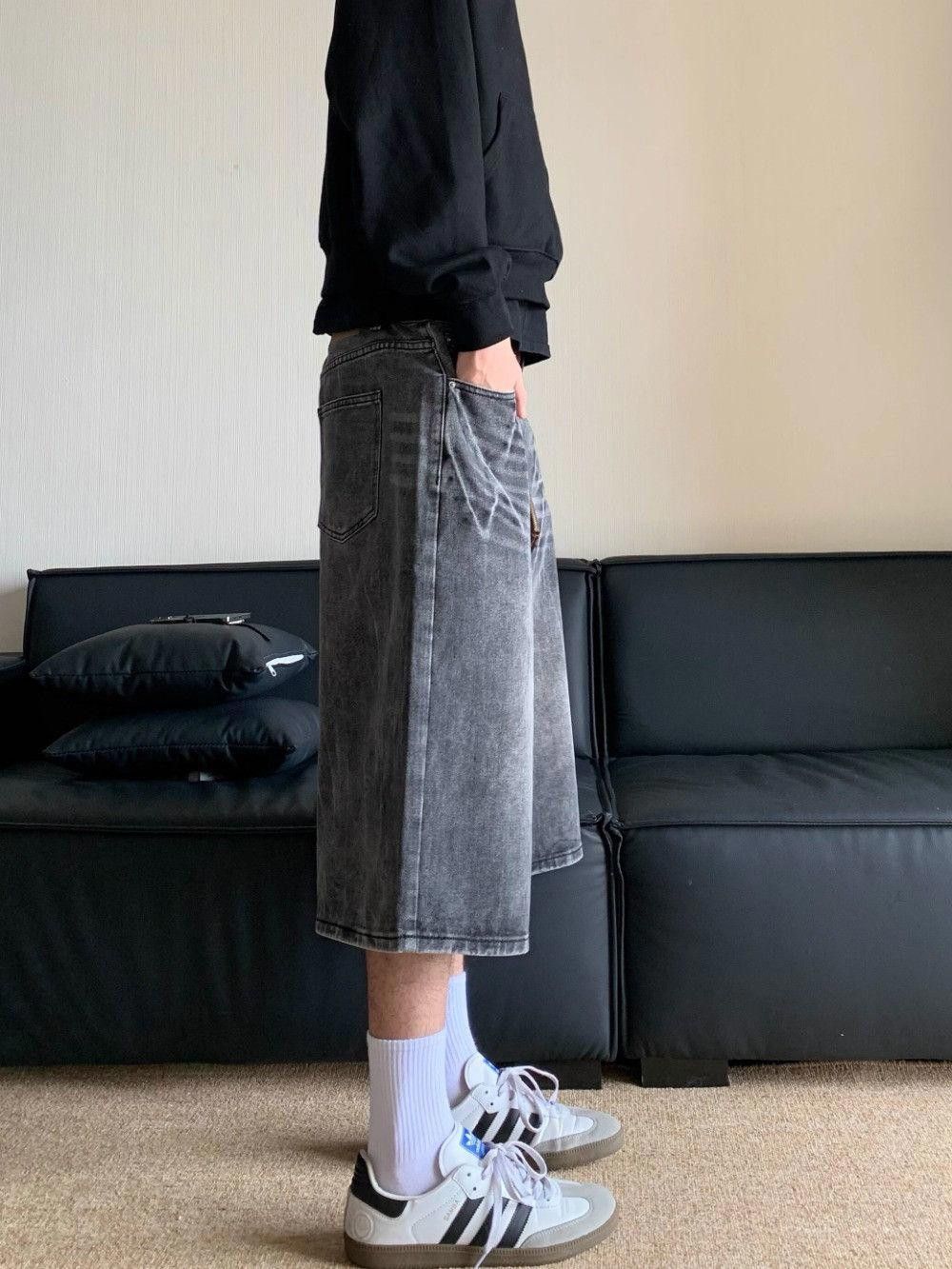 Jean × Vintage Extra Long Culotte Style Washed Jorts, Baggy Denim Shorts Size US 30 / EU 46 - 2 Thumbnail