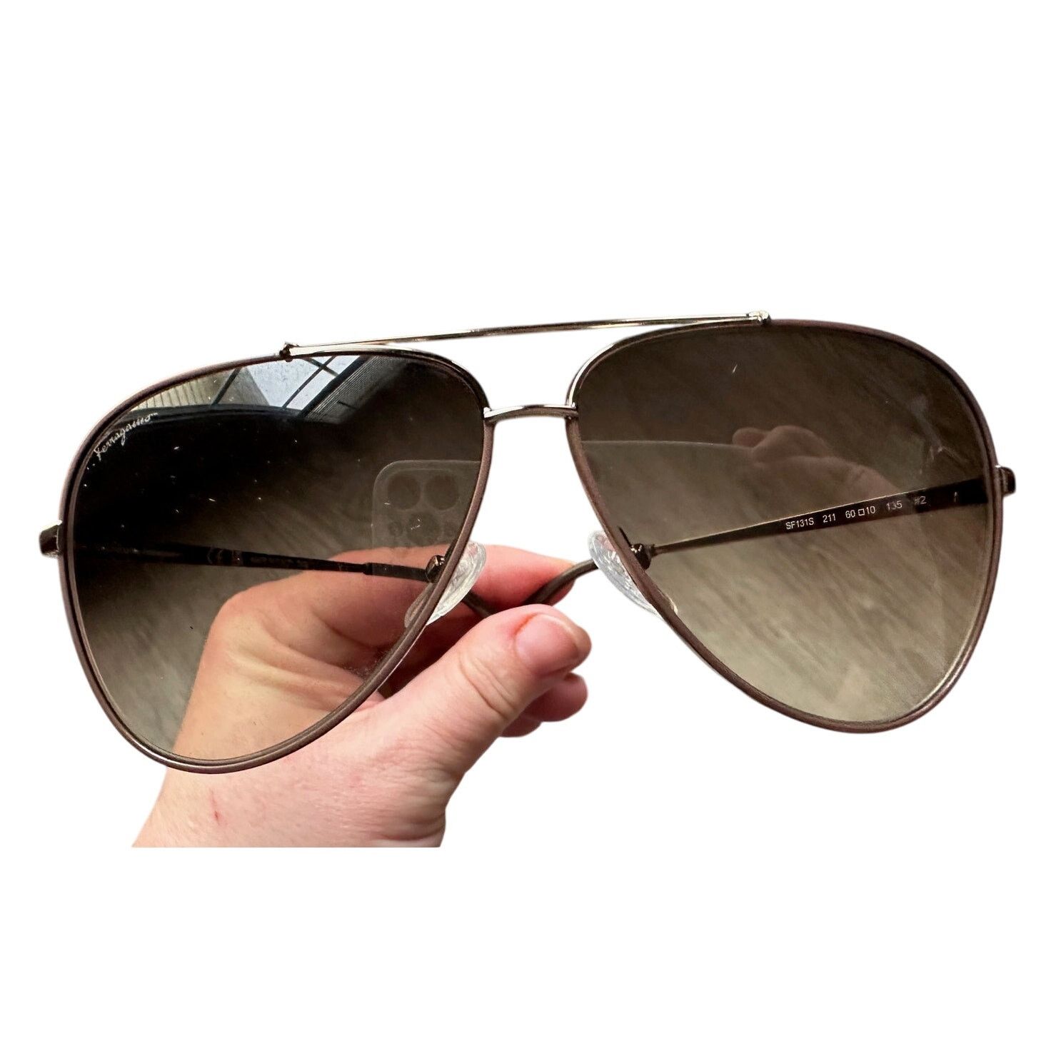 Salvatore Ferragamo Salvatore Ferragamo Brown Pilot Unisex Sunglasses Size ONE SIZE - 8 Thumbnail