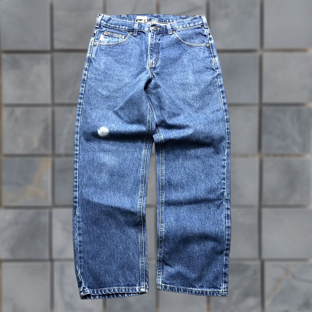 Carhartt Carhartt Jeans Mens 33x30 Blue B160 DST Relaxed Straight Denim Pants Size US 33 - 1 Thumbnail