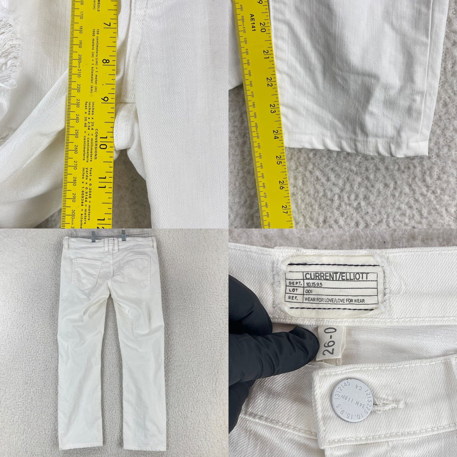 Vintage Current/Elliott The Fling Cropped Jeans Womens Size 26 White Mid-Rise Jeans Size 26" / US 2 / IT 38 - 8 Thumbnail