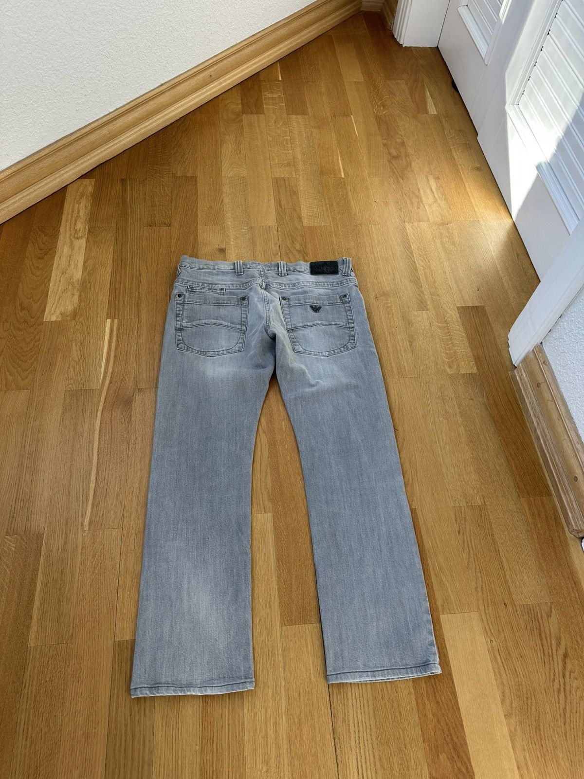 Giorgio Armani Vintage Giorgio Armani Denim Gray Jeans 33 Size Metal Logo Size US 33 - 2 Thumbnail