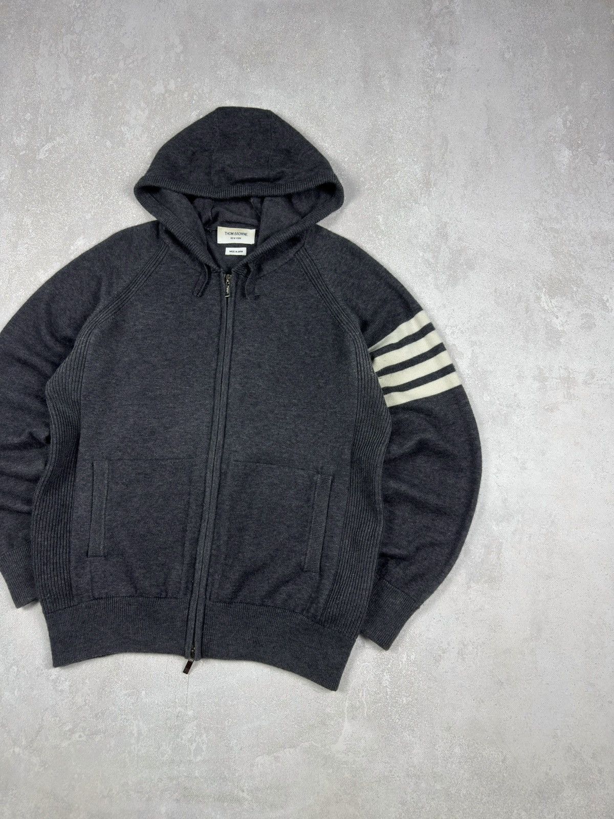 Thom Browne Thom Browne Wool Gray Zip Hoodie Classic Japan Pullover Size US L / EU 52-54 / 3 - 4 Thumbnail