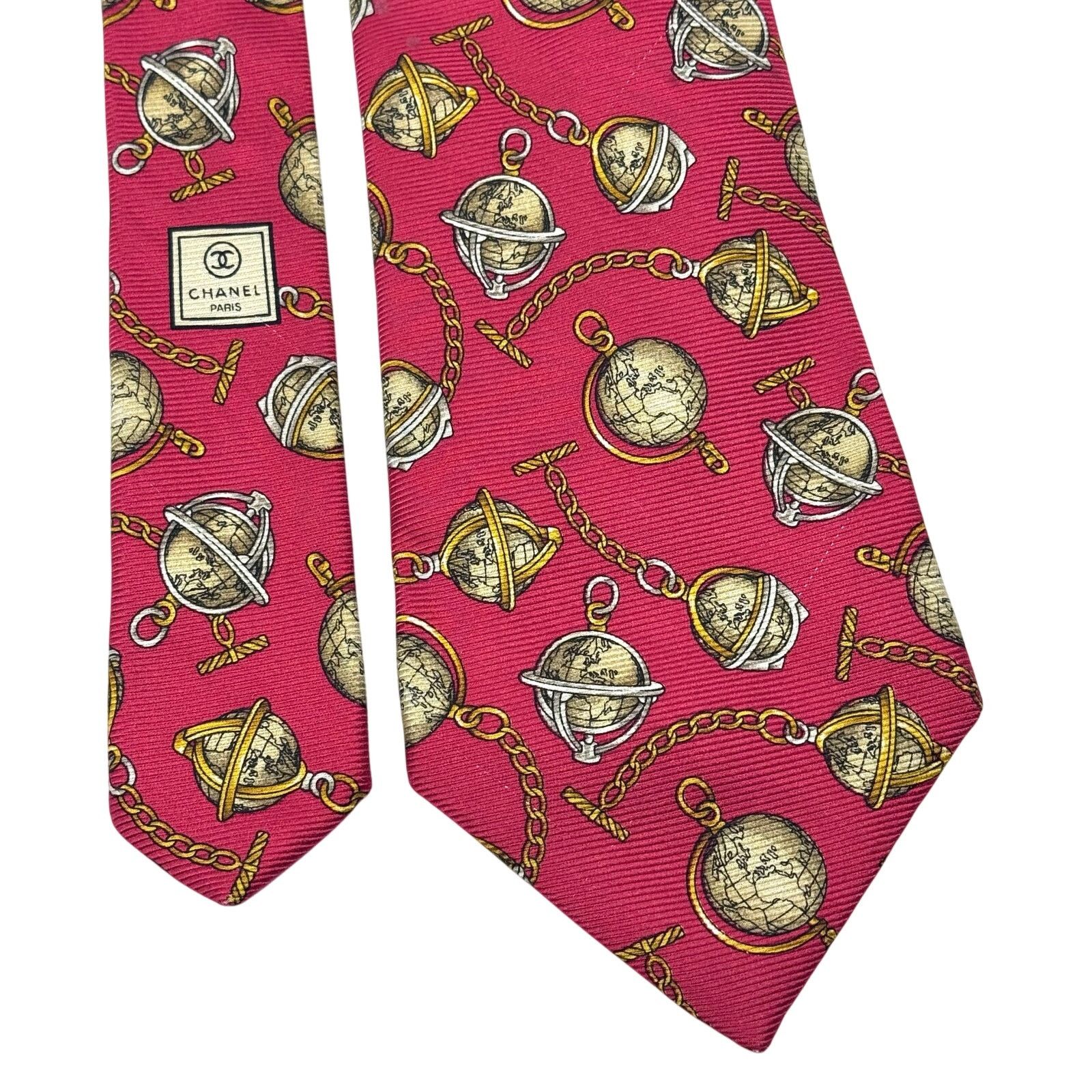 Chanel Chanel Globe Pattern Tie Size ONE SIZE - 5 Thumbnail