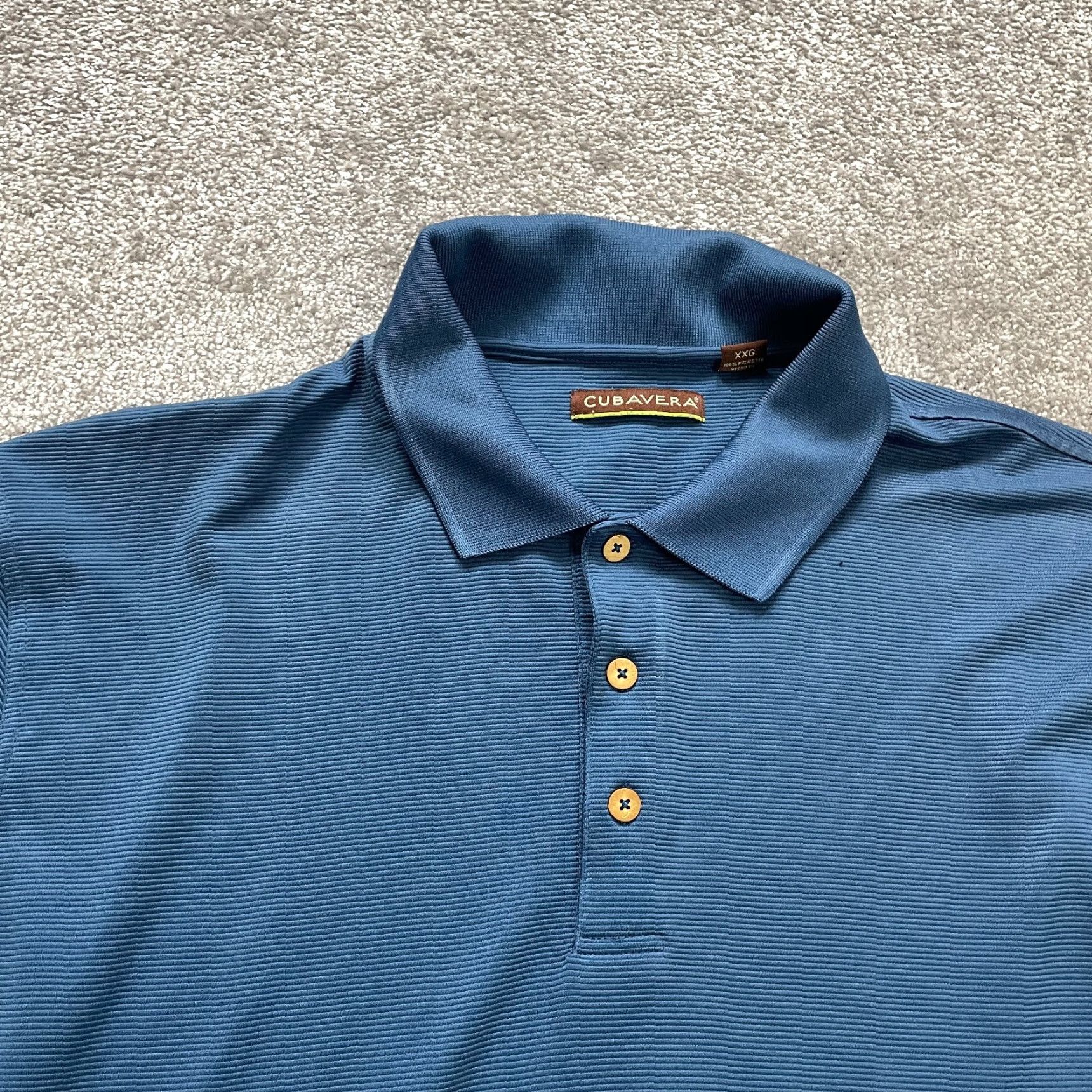 Vintage Curavera Polo Shirt 2XL Mens Solid Blue Short Sleeve Collared Active Golf Casual Size US XXL / EU 58 / 5 - 3 Thumbnail