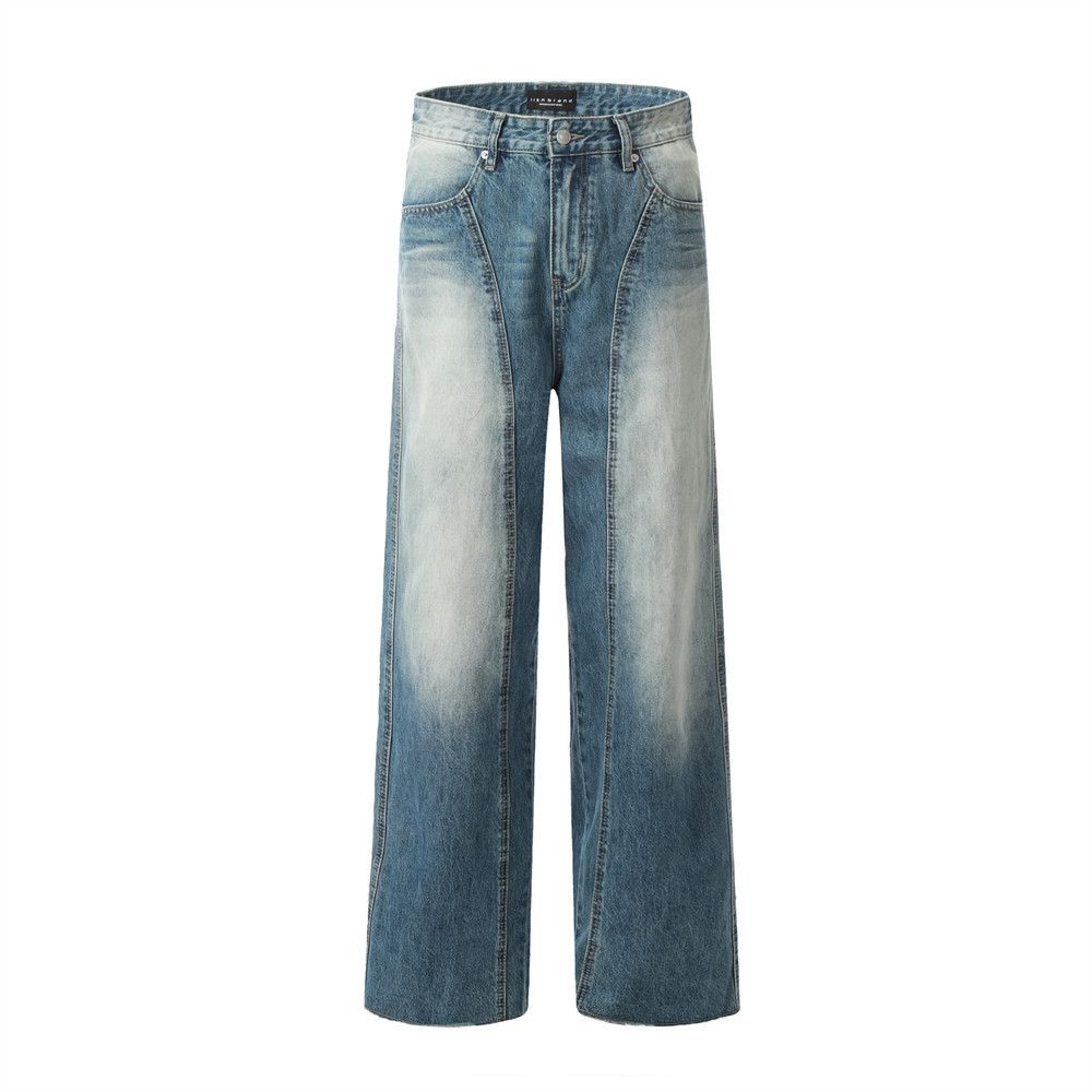 Japanese Brand × Jean Men's loose wide-leg distressed raw edge washed jeans Size US 32 / EU 48 - 1 Thumbnail