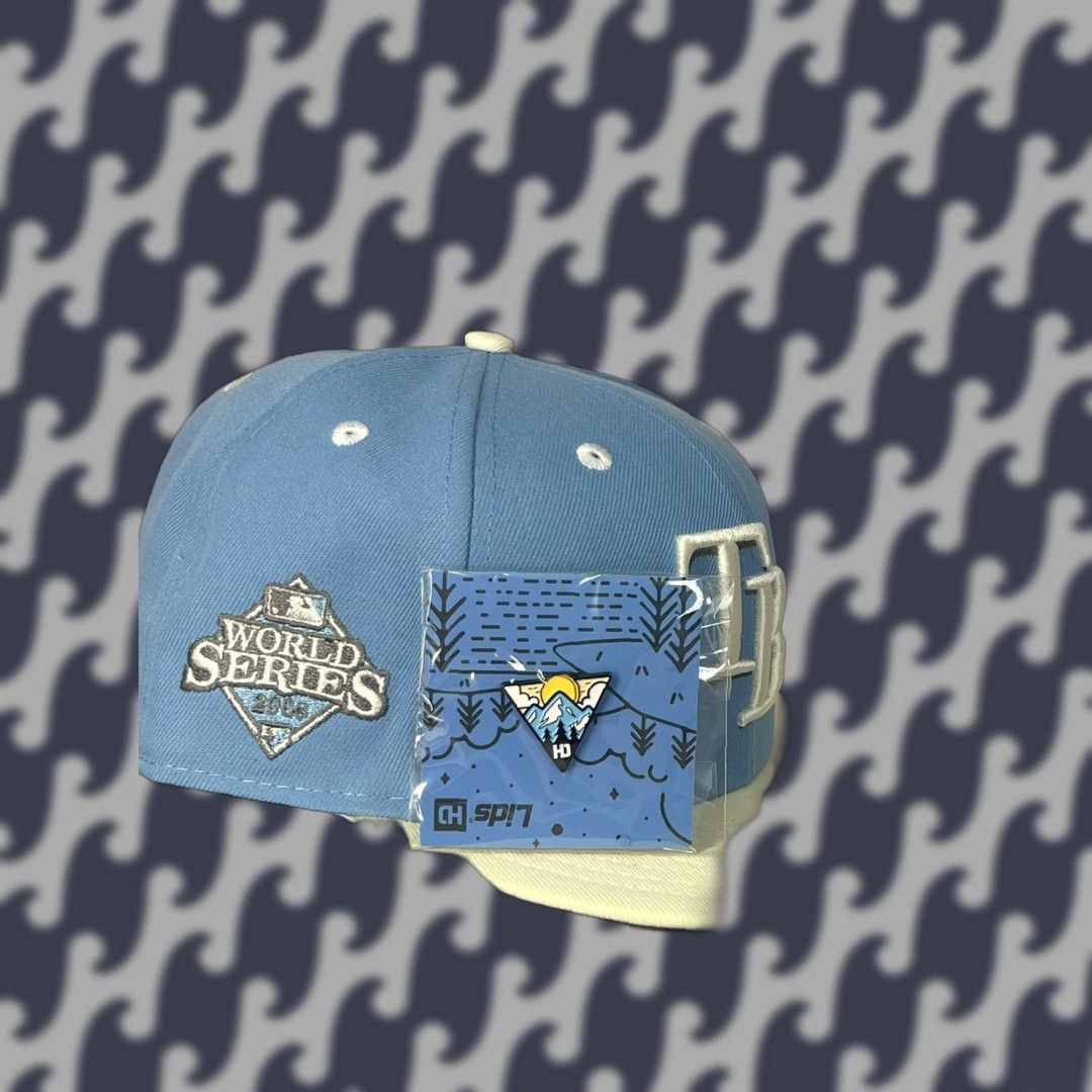 New Era VINTAGE New Era Baseball Cap Men 7 5/8 Blue White Lightweight Wide Brim Sports Casual Bay Rays Tampa Bay Devil Rays Hats Size ONE SIZE - 1 Thumbnail