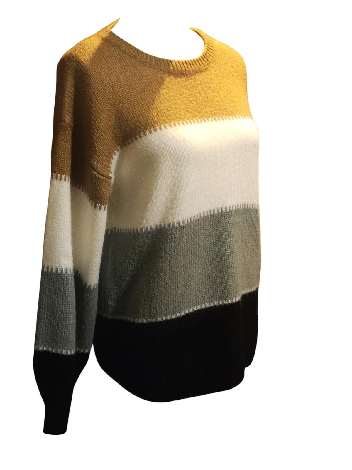 Designer Anglasion Women's Color Block Long Sleeve Sweater Size S / US 4 / IT 40 - 3 Thumbnail