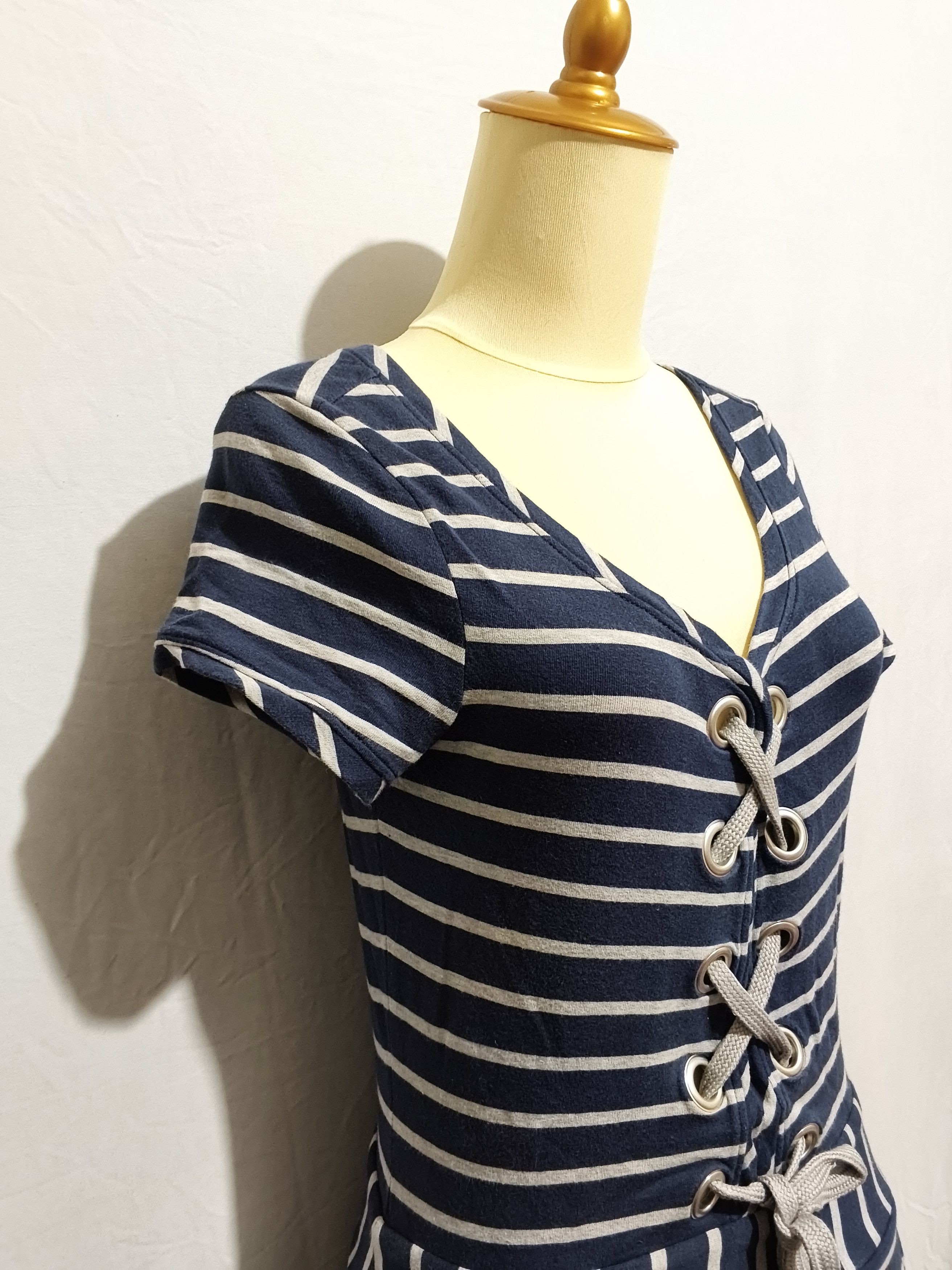 Love Moschino Love Moschino Women Blue Striped Dress Size S / US 4 / IT 40 - 5 Thumbnail