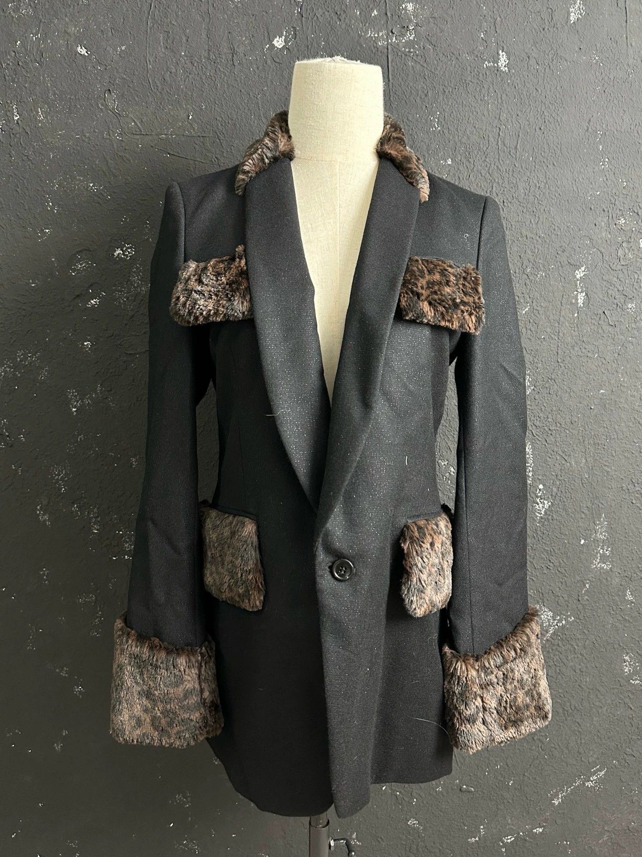 Comme des Garcons CDG 2017ss Leopard-Print Panelled Tailored Dress Blazer Size XS / US 0-2 / IT 36-38 - 1 Thumbnail