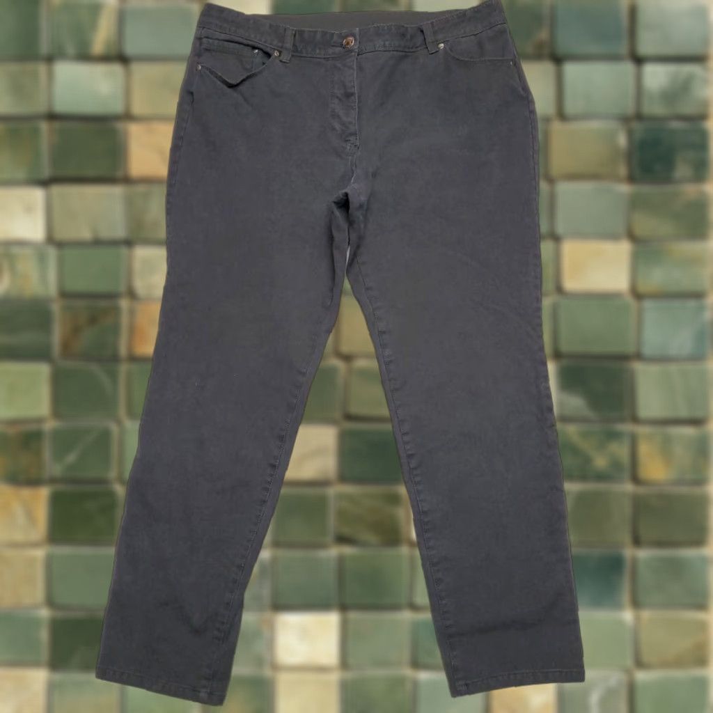 Vintage Chicos Pants Womens US 14 Black So Slimming Stretch Blend Ankle Pants size 2.5 Size 36" / US 14 / IT 50 - 1 Thumbnail