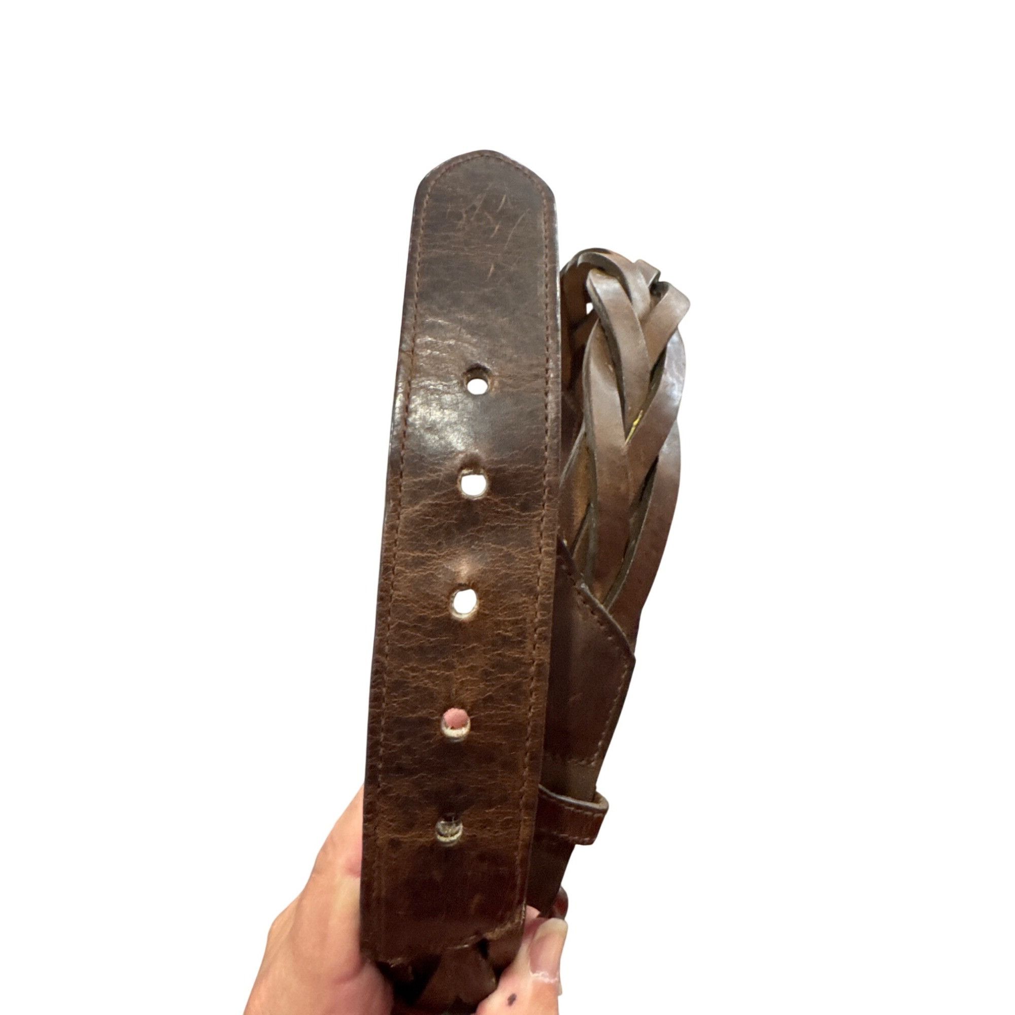 Harley Davidson Harley-Davidson Mens Brown Braided Leather waist belt Size 3 Size 36 - 3 Thumbnail