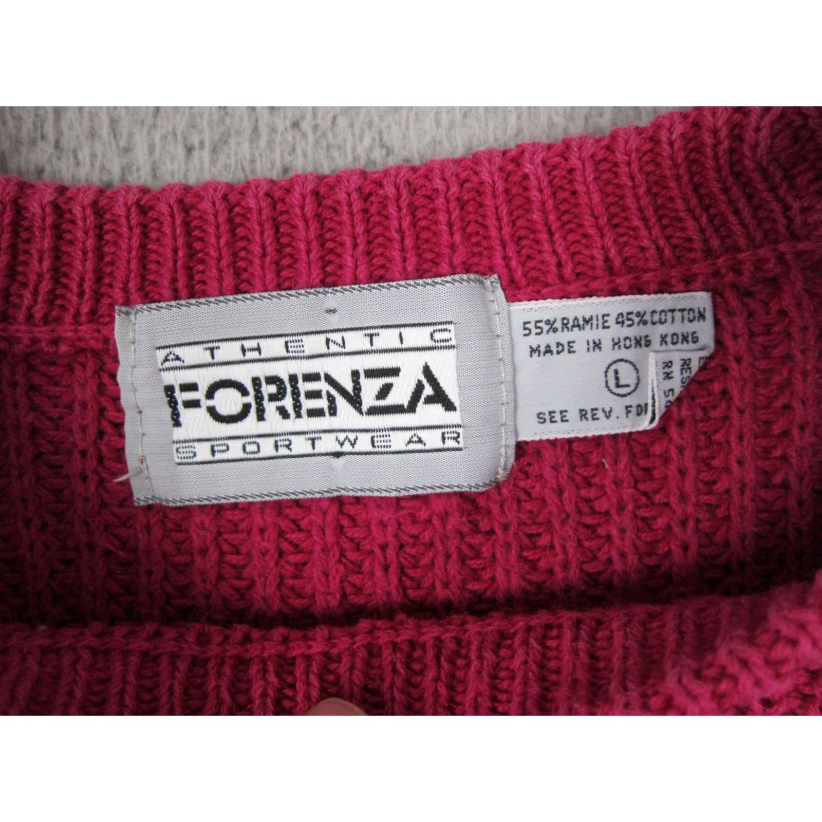 Pinko VINTAGE Forenza Sweater Womens Large L Pink Ramie Cotton Knit Pullover Classic 90s Size L / US 10 / IT 46 - 4 Thumbnail