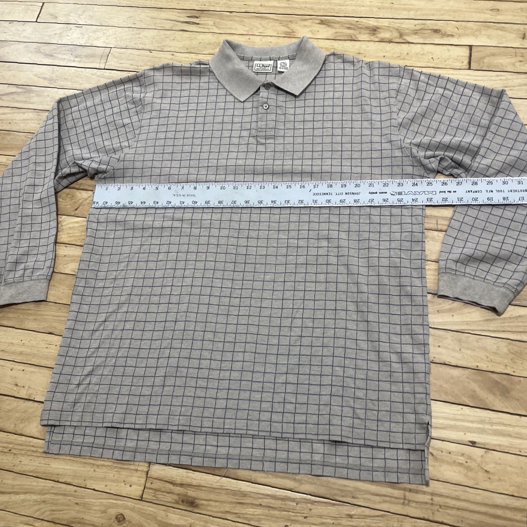 Vintage VINTAGE LL Bean Polo Shirt Men XL Tall Brown Plaid Money XL-Tall XLT Rugby Sweater Polo Shirt Size US XL / EU 56 / 4 - 6 Thumbnail