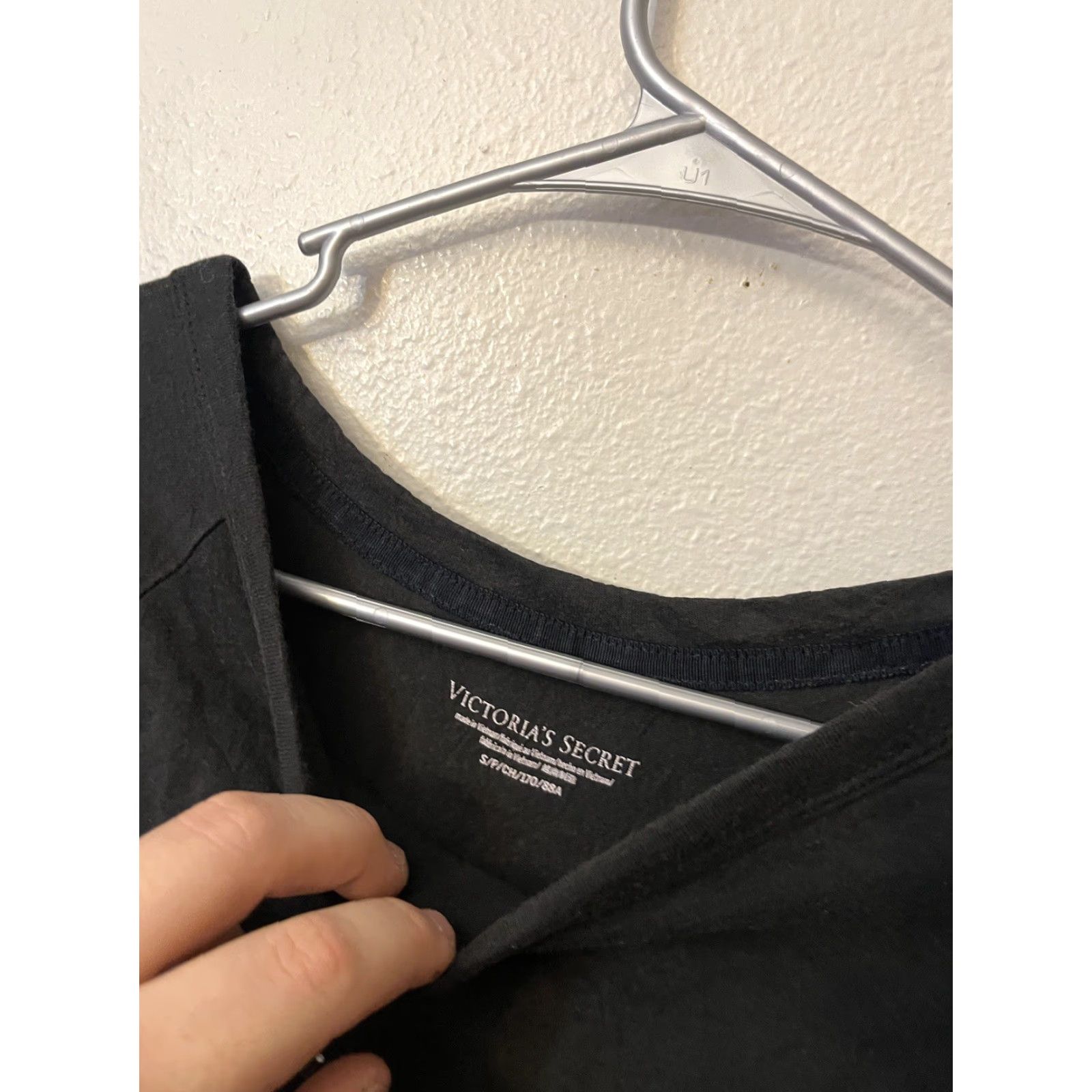 Victoria's Secret VICtoria Secret Sleep Women's Small Black Antlers Long Sleeve Crush Spell out Graphic Logo Shirt Size S / US 4 / IT 40 - 2 Thumbnail