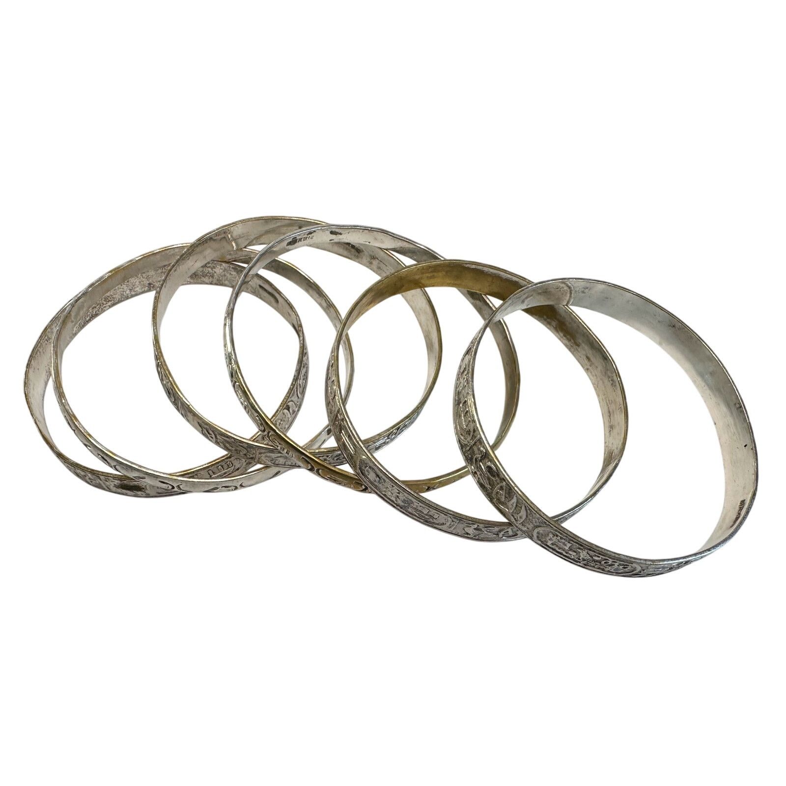 Other Symbol Etched Silverplated Bangle bracelets Stamped MEXICO Size ONE SIZE - 4 Thumbnail