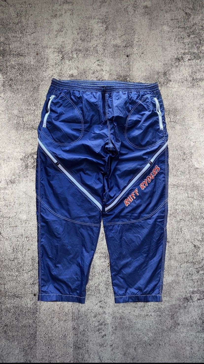 image of 90's Ruff Ryders Dmx Zipper Nylon Jogger Pants in Navy, Men's (Size 36)