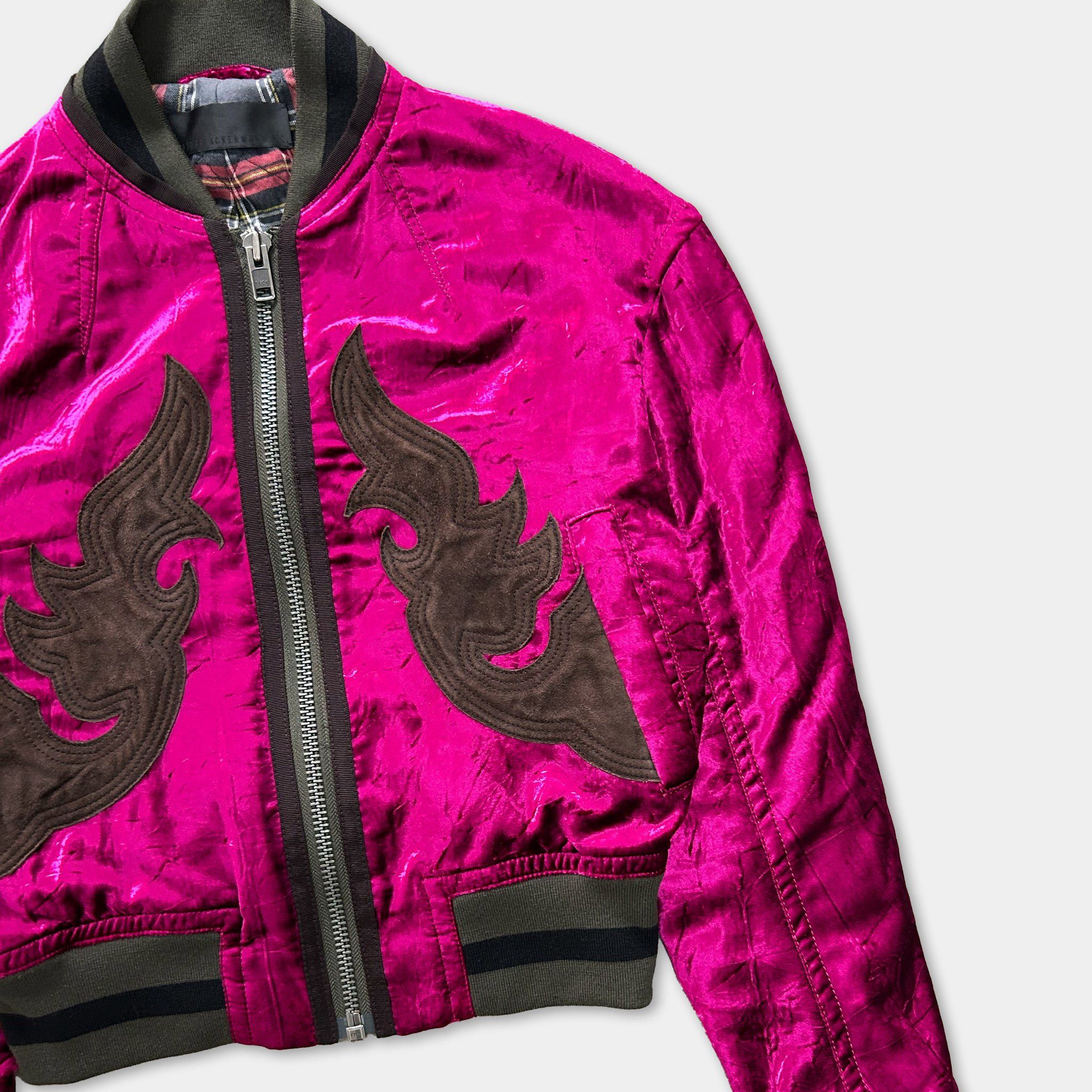 Haider Ackermann Haider Ackermann Pink Velvet Varsity Jacket Size US S / EU 44-46 / 1 - 2 Thumbnail