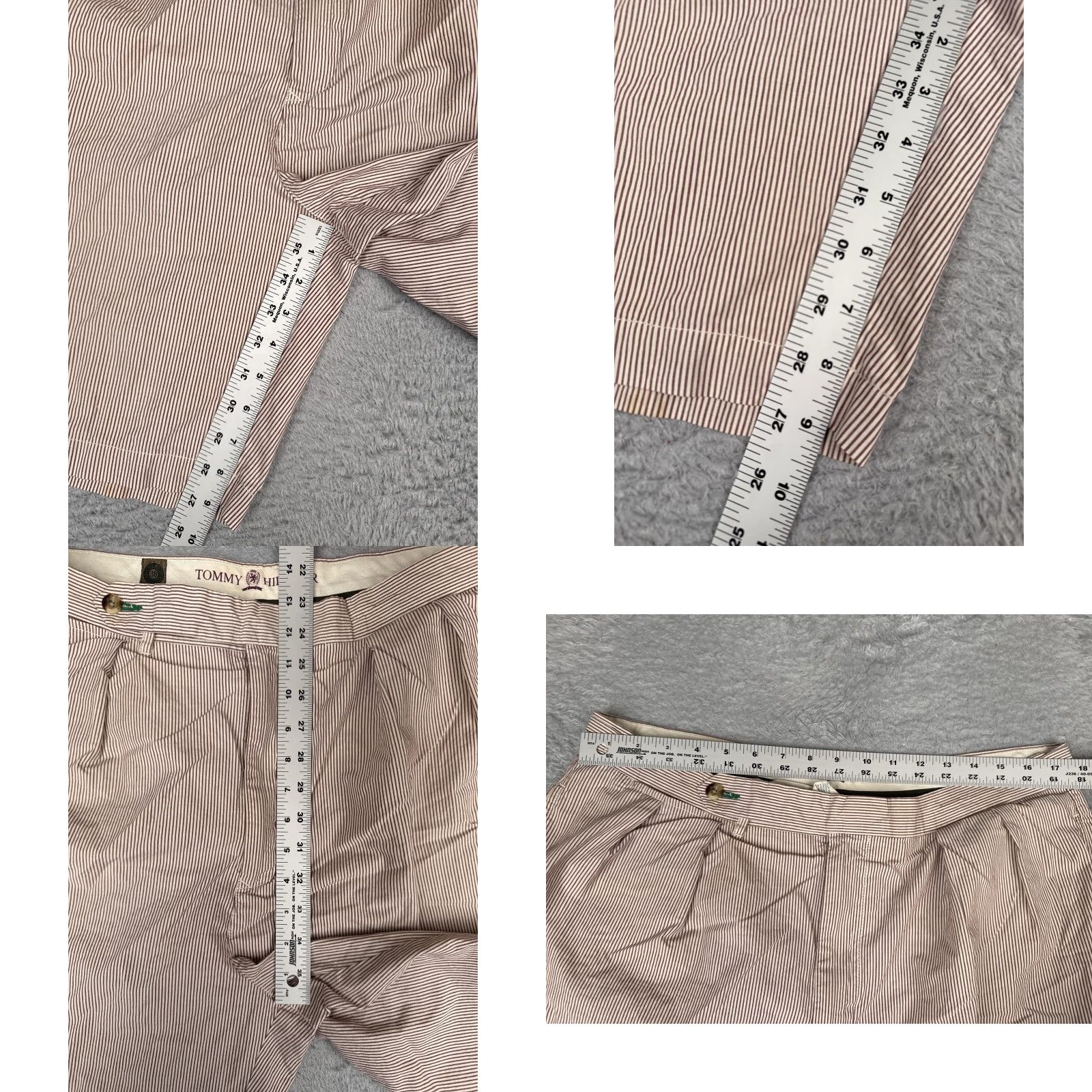 Tommy Hilfiger Tommy Hilfiger Shorts Mens 38 Red Striped Chino Pleated 9 Inseam Casual Size US 38 / EU 54 - 8 Thumbnail