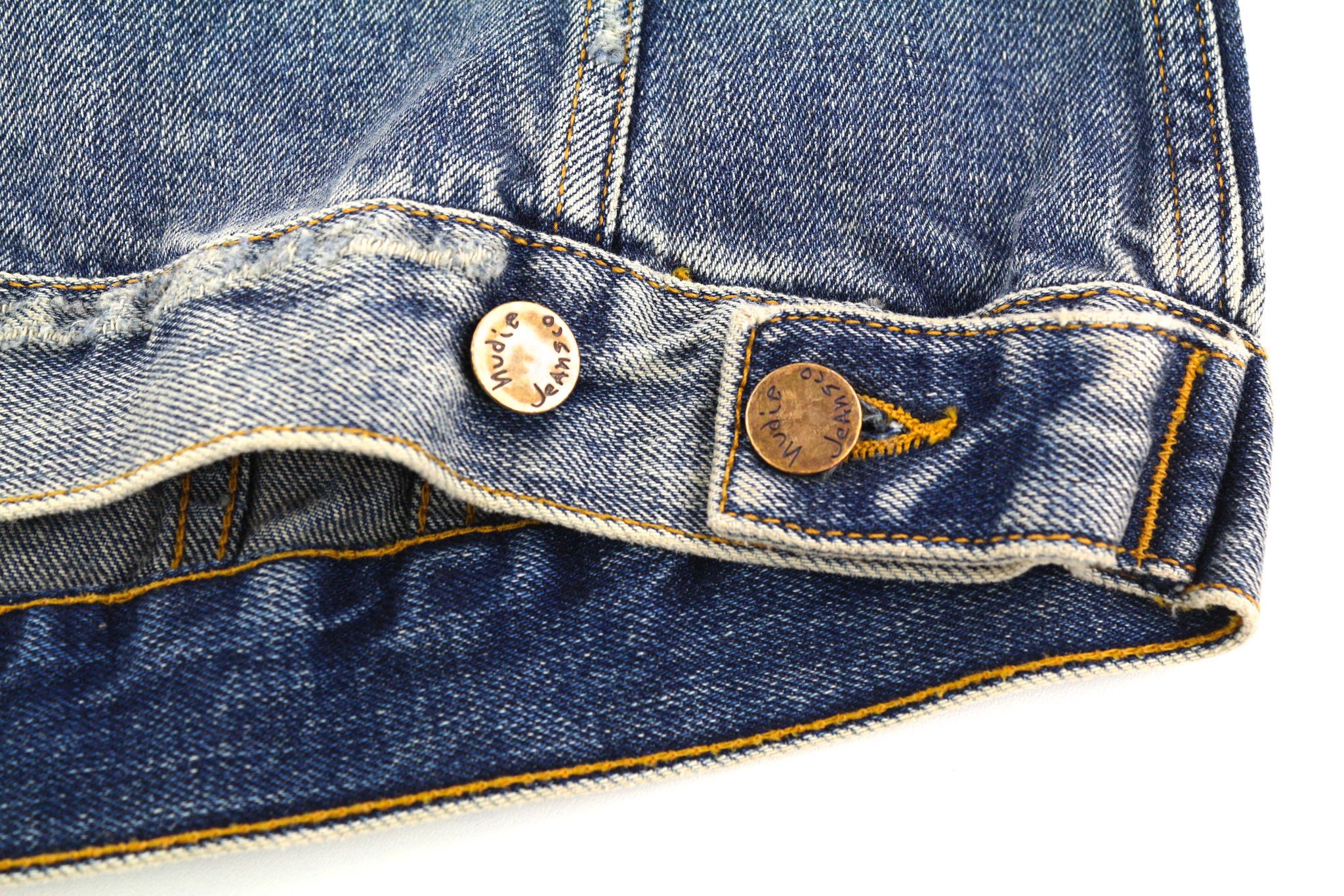 Nudie Jeans BILLY S Shimmering Indigo Ripped Denim Logo Jacket 82490 Size US S / EU 44-46 / 1 - 8 Thumbnail