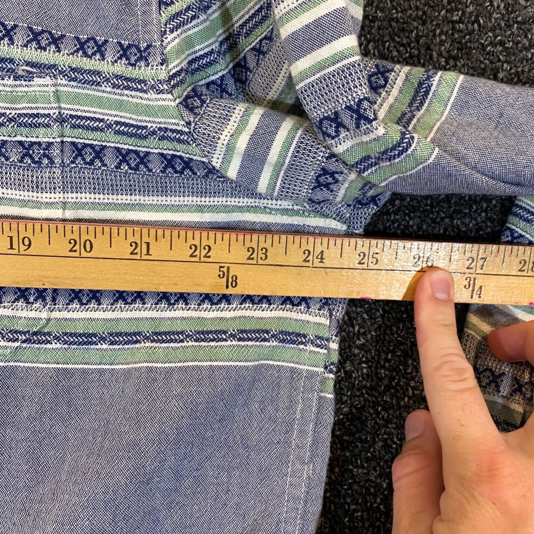 Lucky Brand Lucky Brand Shirt Men XL Blue Green Stitch Striped Button Up Long Sleeve Western Size US XL / EU 56 / 4 - 6 Thumbnail