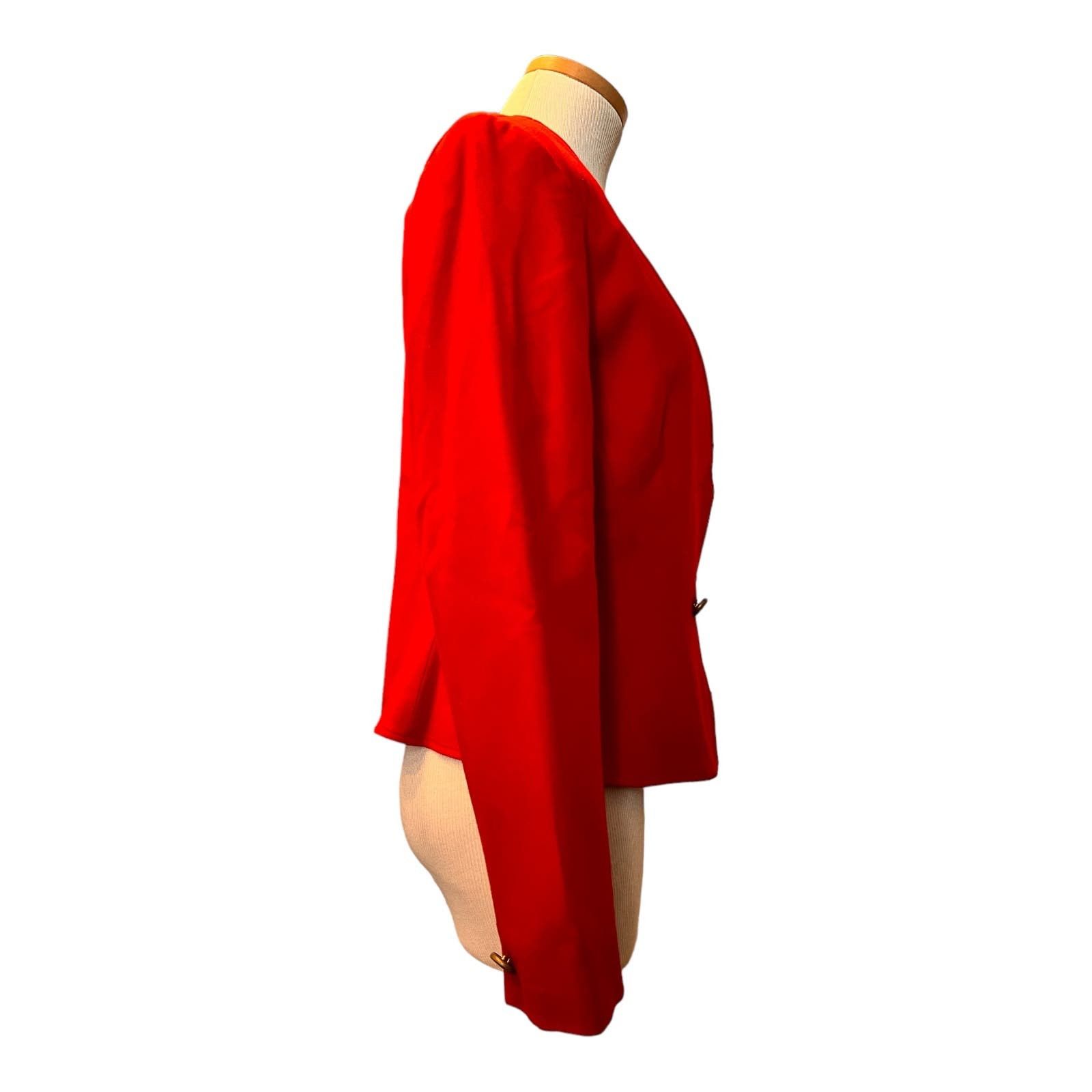 Vintage 80s Red Virgin Wool PENDLETON Blazer Jacket