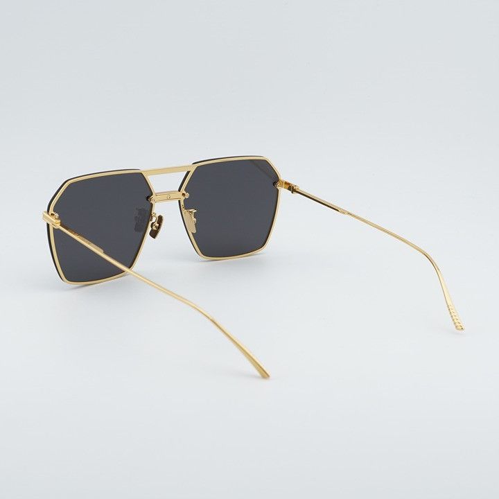Bottega Veneta Bottega Veneta BV1045S 001 Sunglasses Gold Square Frame Size ONE SIZE - 8 Thumbnail
