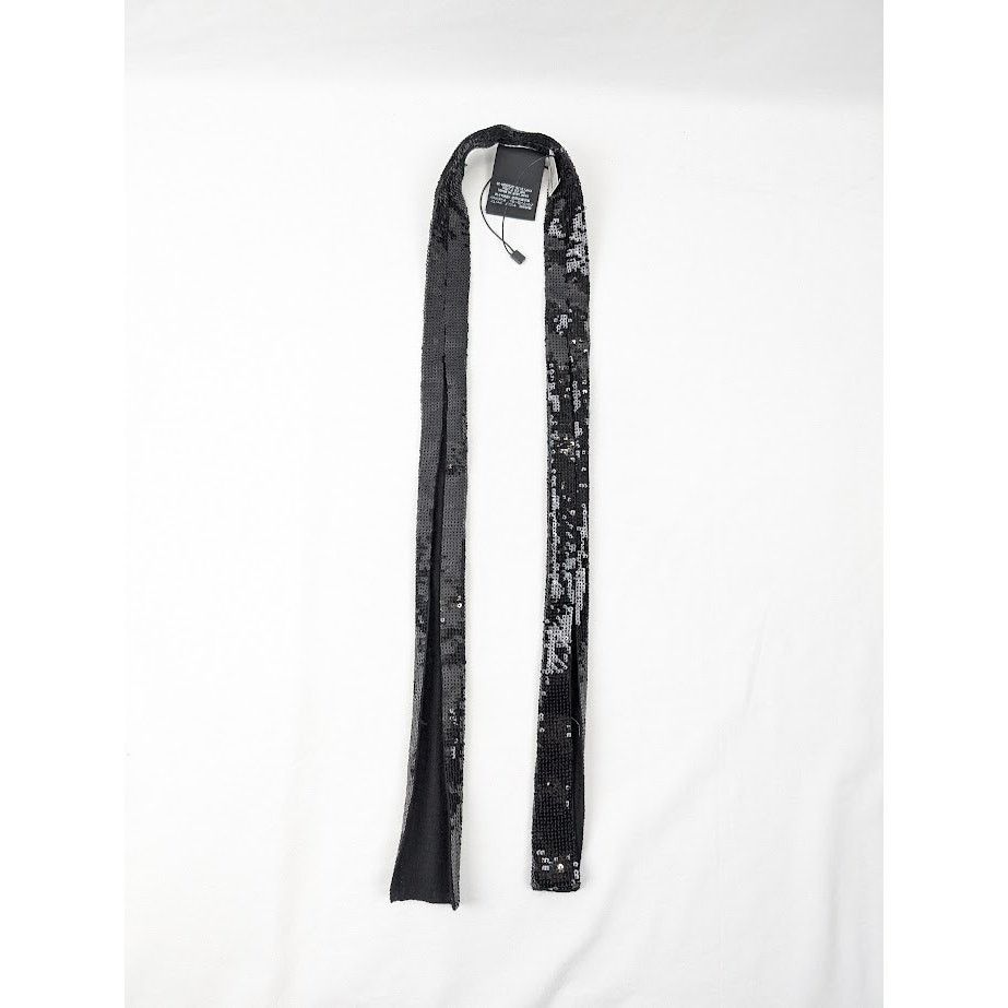 Saint Laurent Paris o1rshd1 Size: OS / Square Sequence Lavalliere Scarf in Black Size ONE SIZE - 11 Thumbnail