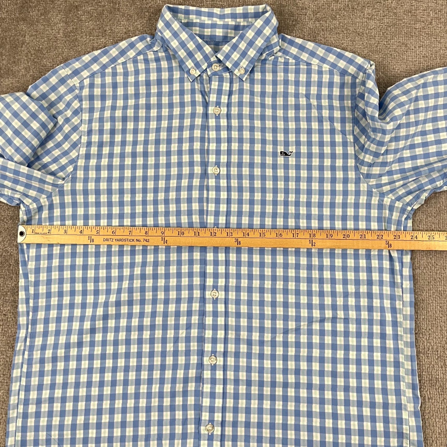 Vineyard Vines Vineyard Vines Whale Shirt Mens L Blue White Plaid Performance Button-Down Shirt Size US L / EU 52-54 / 3 - 5 Thumbnail