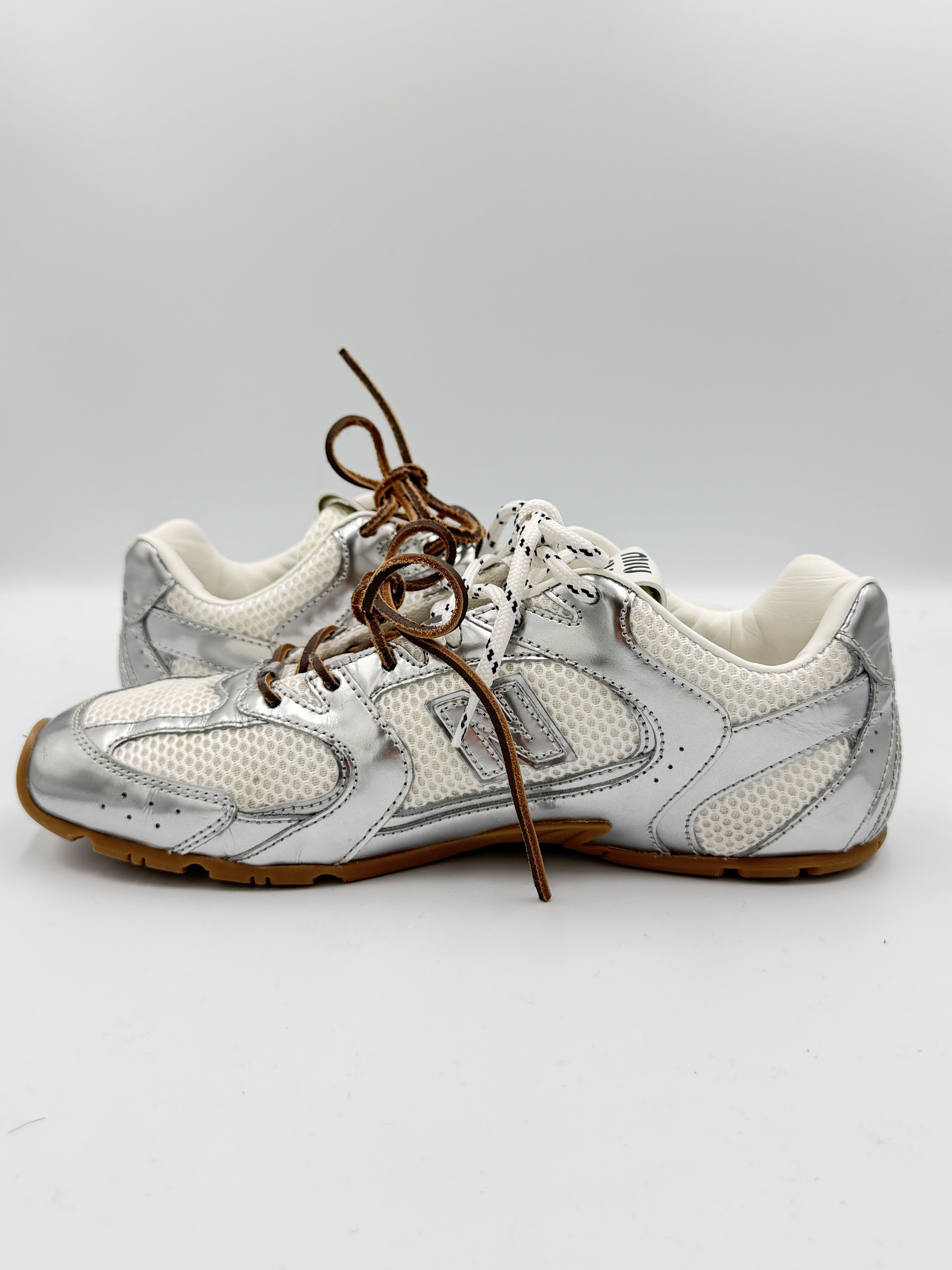 Miu Miu × New Balance Miu Miu New Balance 530 Metallic Silver Mesh Size US 8.5 / EU 41-42 - 6 Thumbnail