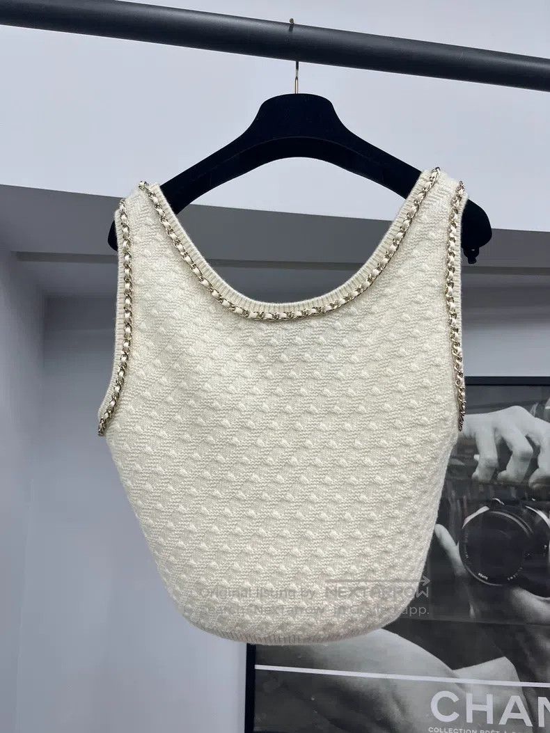 Chanel Chanel 23B white chain vest top Size S / US 4 / IT 40 - 3 Thumbnail