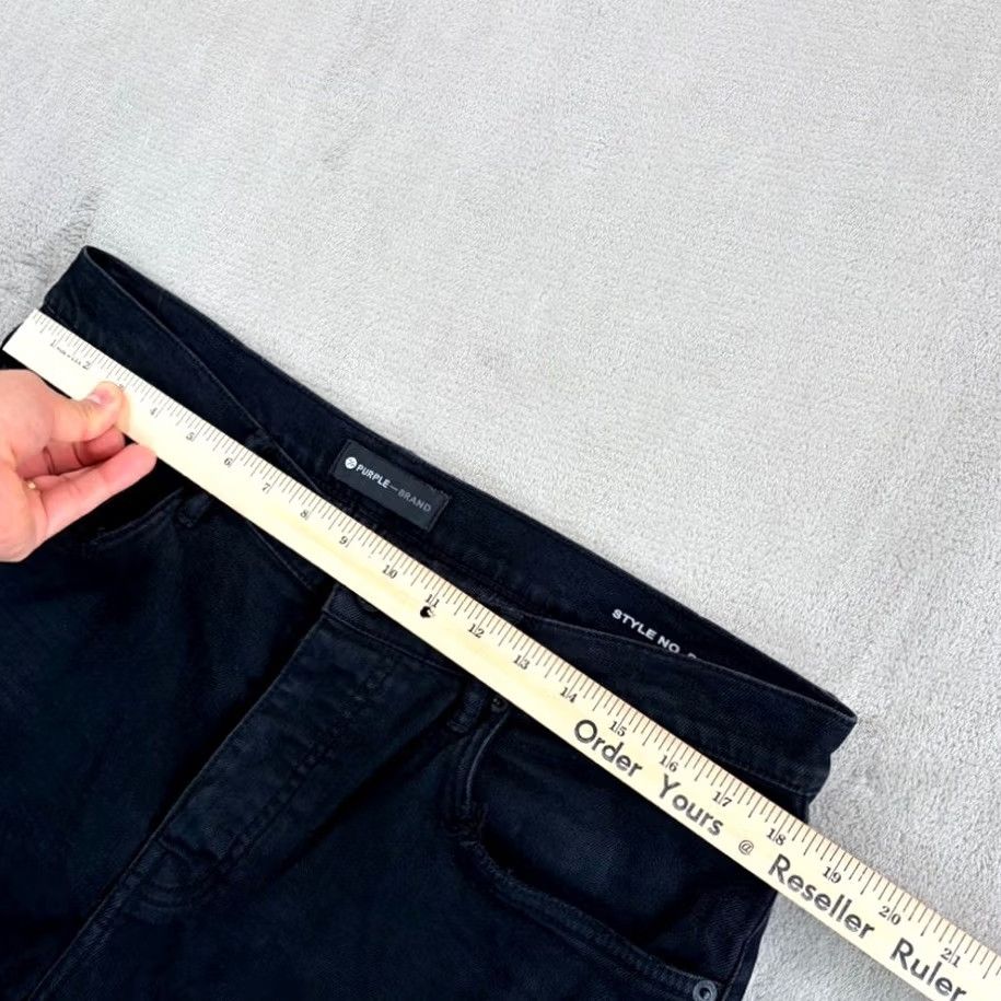Vintage Purple Brand P001 Slim Fit Jeans Men 34x33 Black Distressed Button Fly Denim 5-Pocket Slim Grunge Hip Hop Size US 34 / EU 50 - 5 Thumbnail