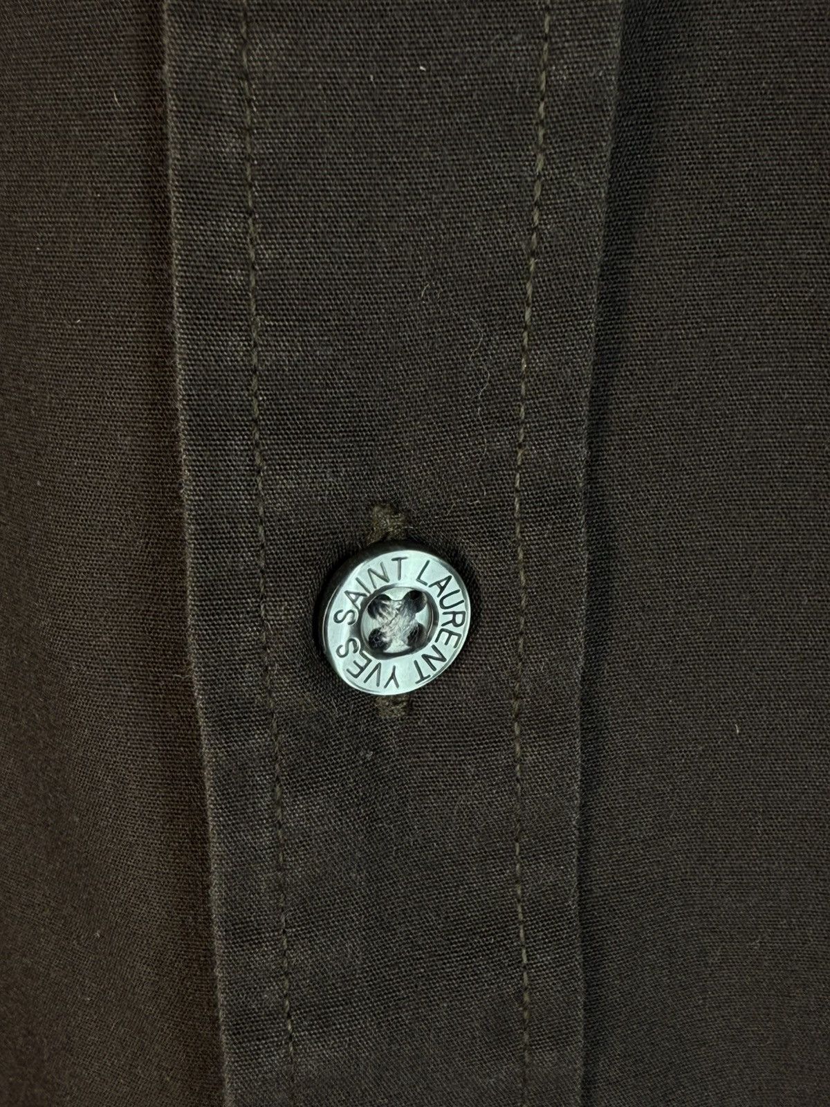 Yves Saint Laurent Brown YSL Shirt Button Up Dress Luxury Casual Collar Y2k Size US S / EU 44-46 / 1 - 4 Thumbnail