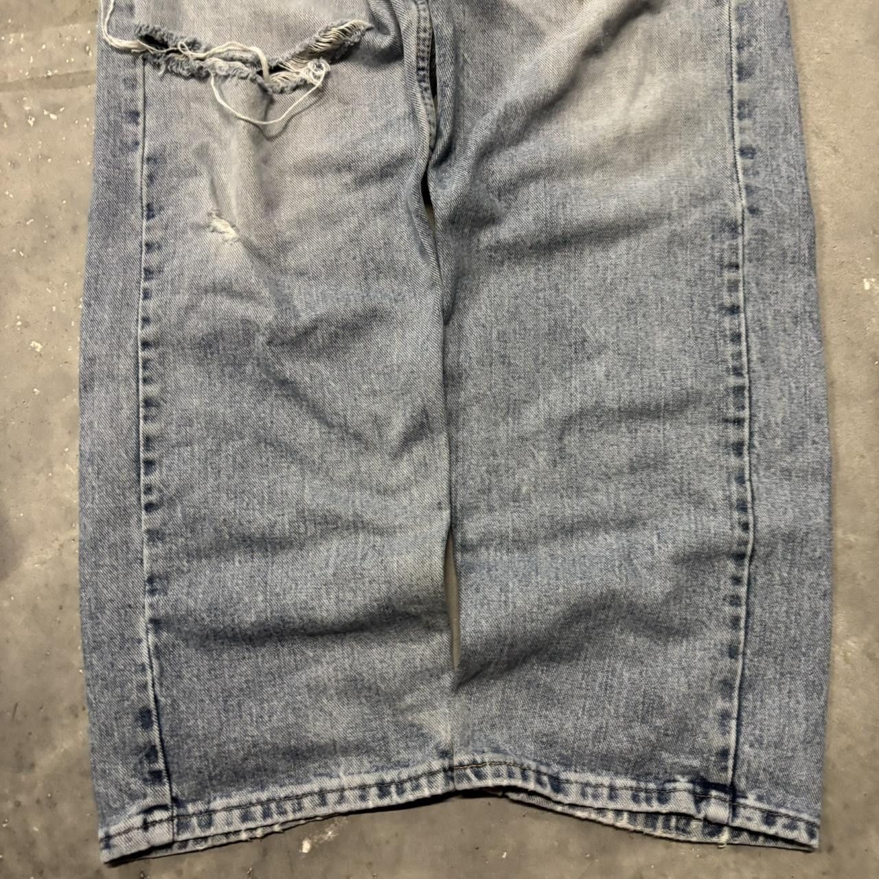Japanese Brand × Vintage Crazy Vintage Y2K/2000s Faded Light Wash Distressed Skater Denim Jeans! Size US 36 / EU 52 - 6 Thumbnail