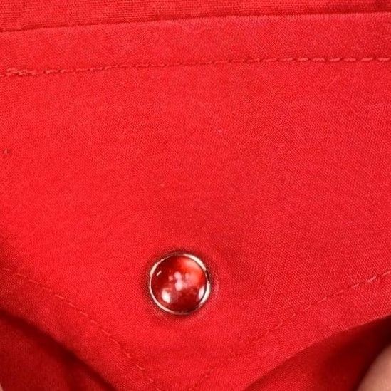 Vintage Ely Cattleman Shirt Mens Red Western Pearl Snap Button Up Pocket Flap Solid Long Sleeve Casual Workwear Cowboy style Mens Size 46R - 6 Thumbnail
