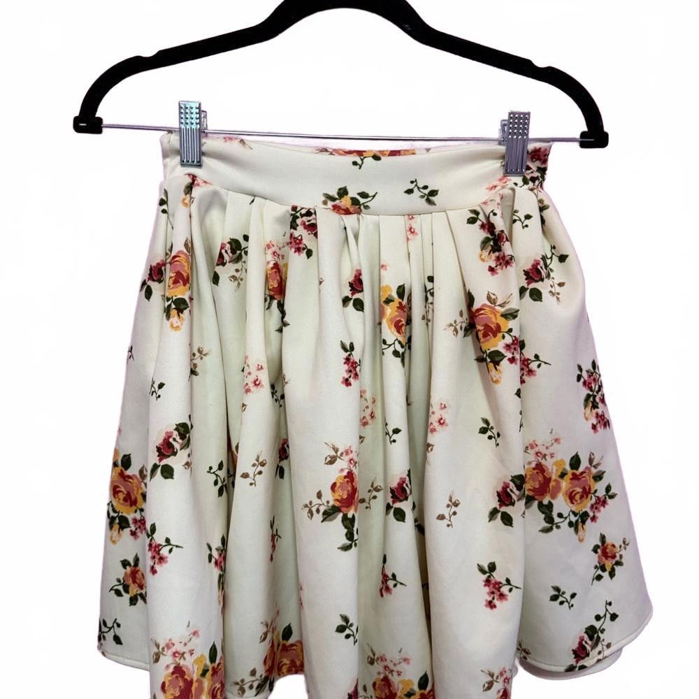 Designer Floral Print A-Line Skirt Size 28" / US 6 / IT 42 - 2 Thumbnail
