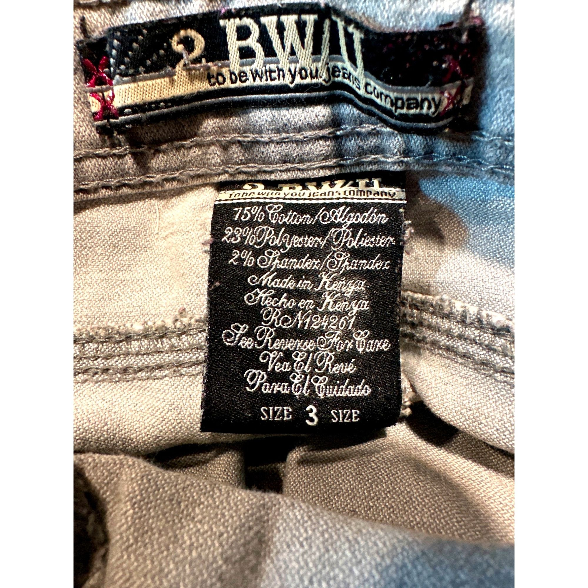 Other 2BWYU Size 3 Gray Skinny Jeans X Embroidered Pockets Y2K Fes Size 28" / US 6 / IT 42 - 6 Thumbnail