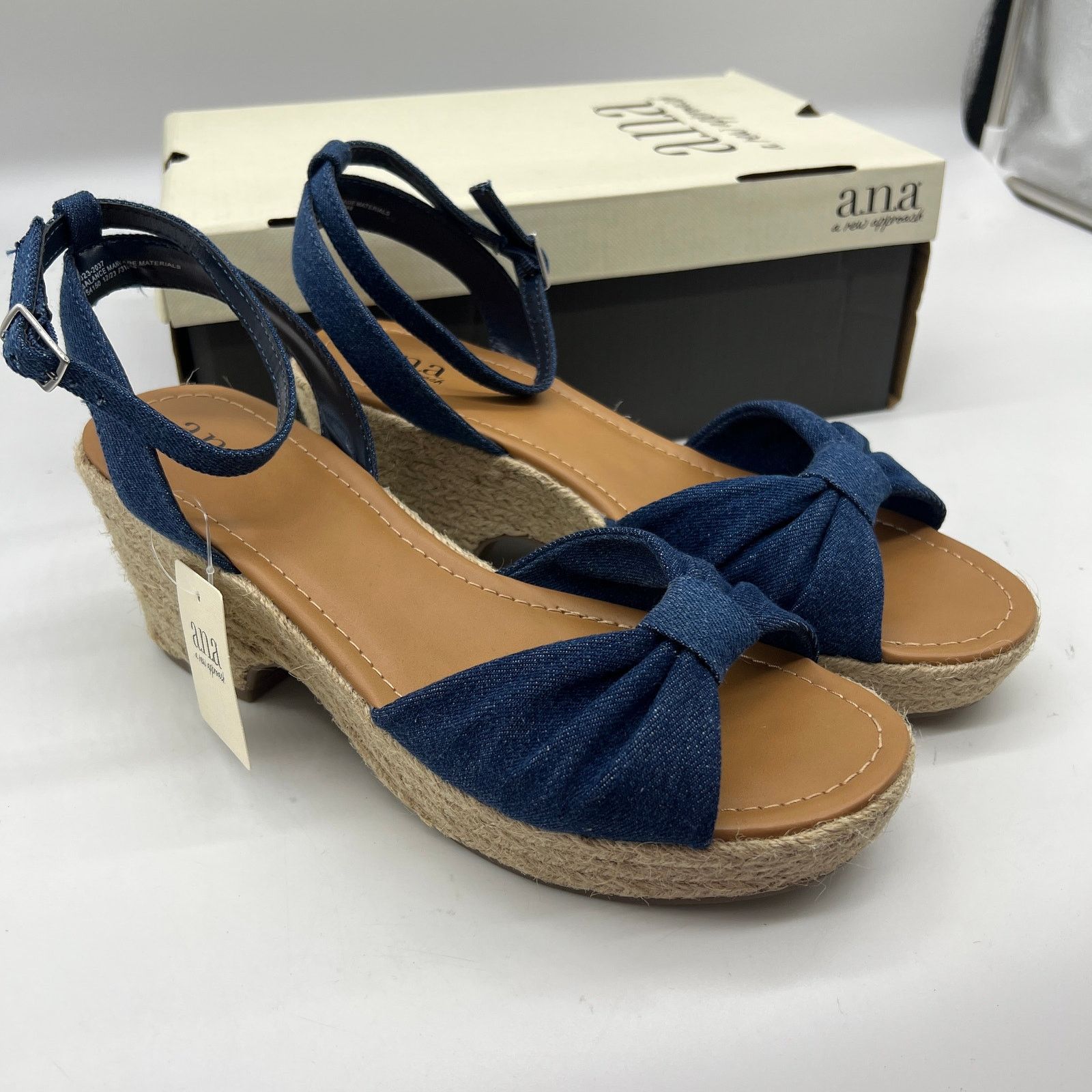 Other a.n.a Womens Dukes Heeled Sandals Denim Blue Size US 10 / IT 40 - 1 Thumbnail